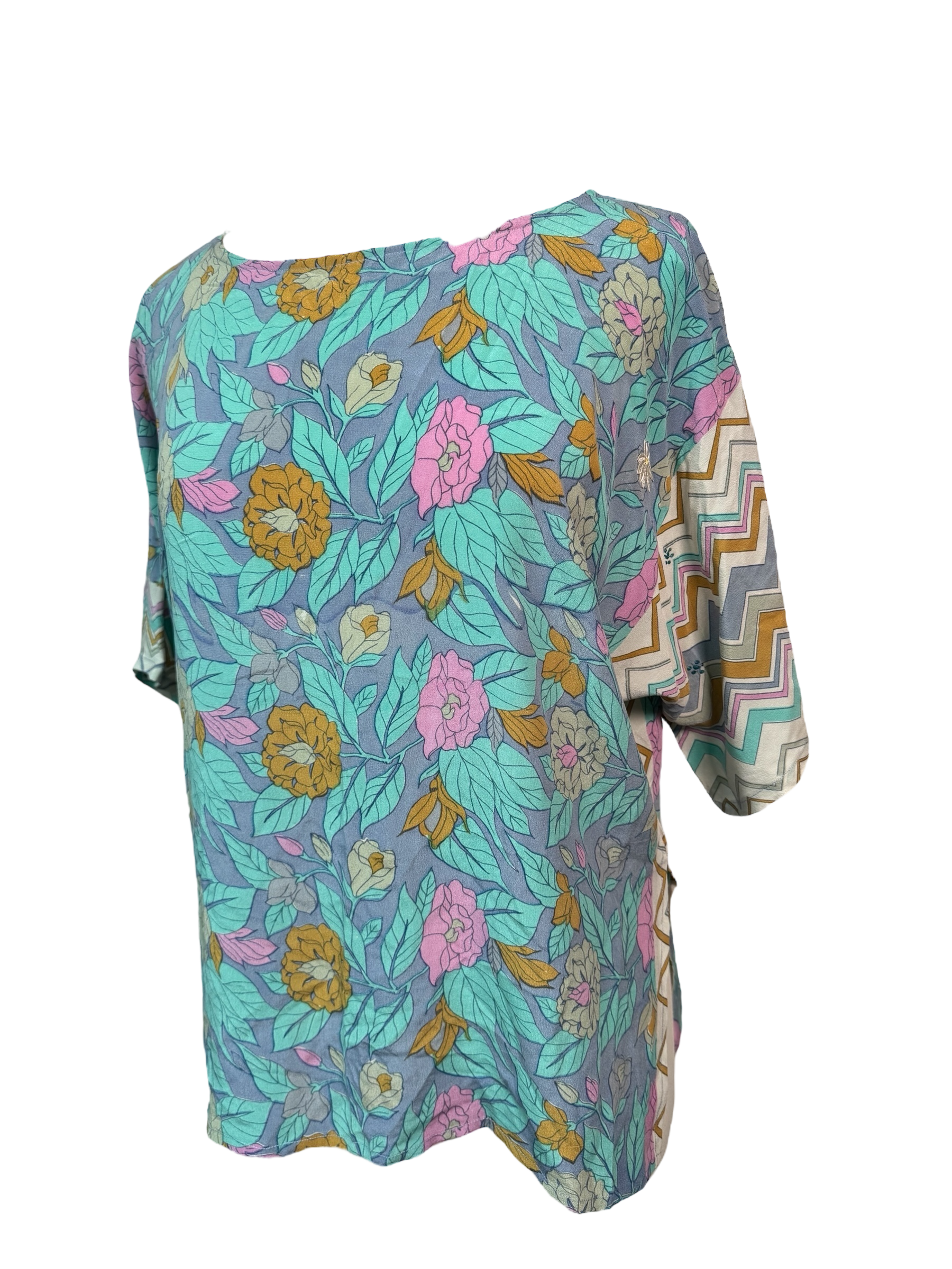 PRC6708 Avatar Pure Silk Side Slit Top