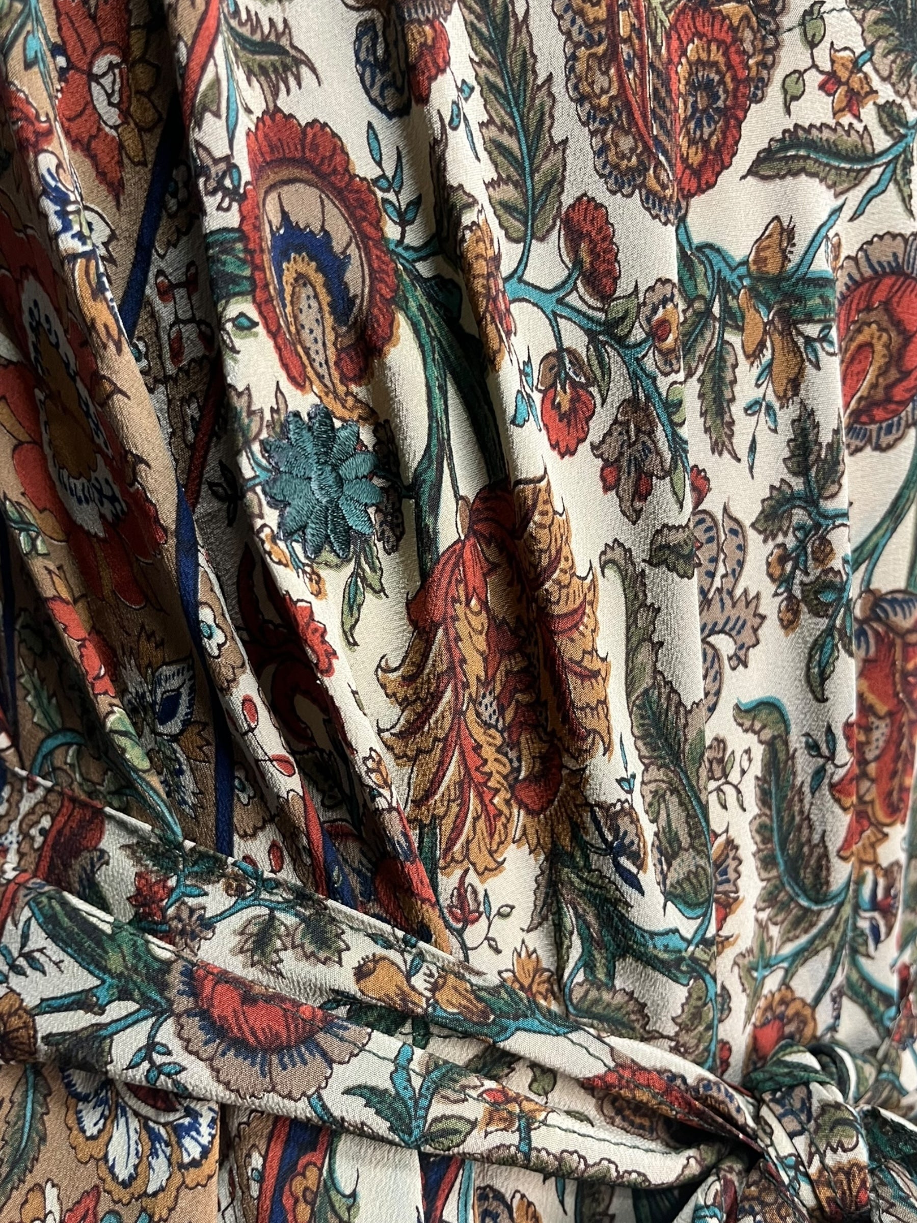 PRC8291 Avatar Pure Silk Maxi Dress with Belt by DECEMBER2025 – Handmade ethical Maxi Dress from sariKNOTsari using upcycled silk. Designed in Canada for travel and slow fashion, loved from Toronto to LA to Sydney.