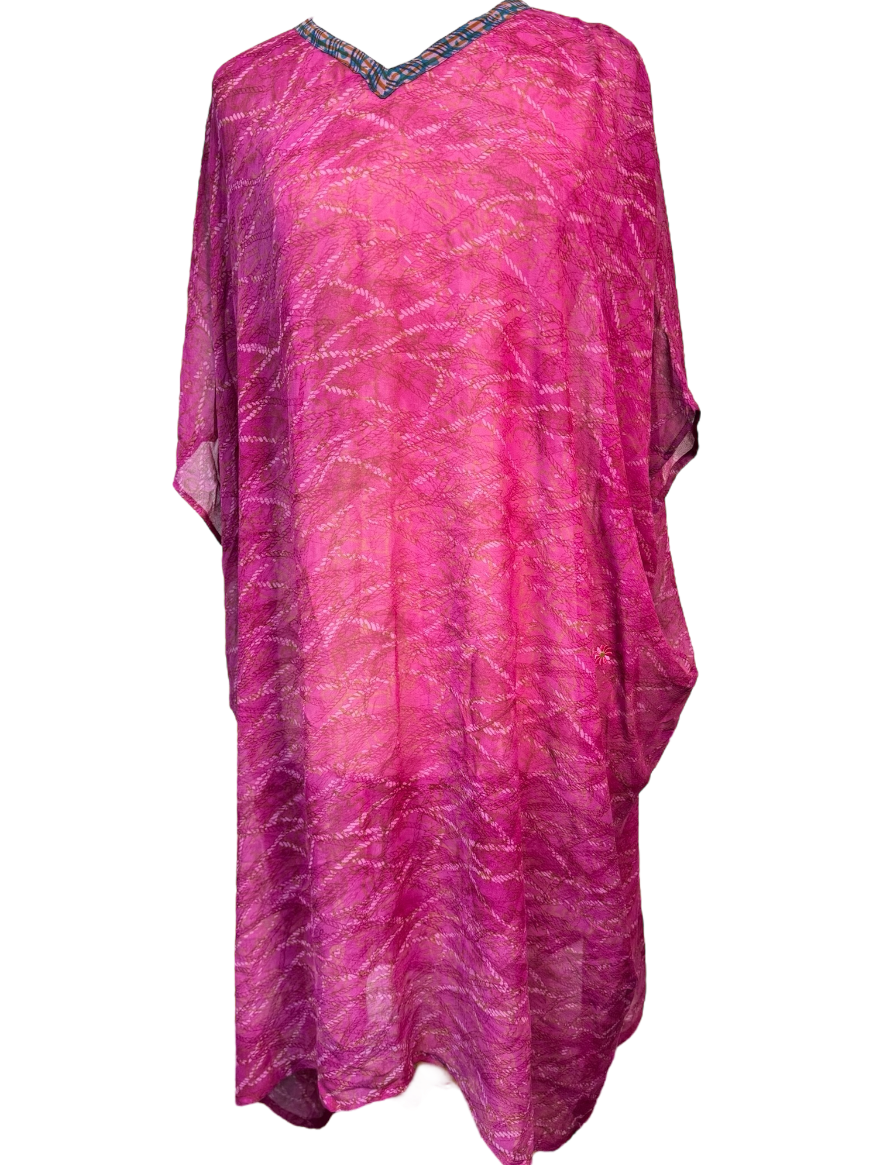 PRG7475 Sheer Avatar Pure Silk Midi Length Kaftan