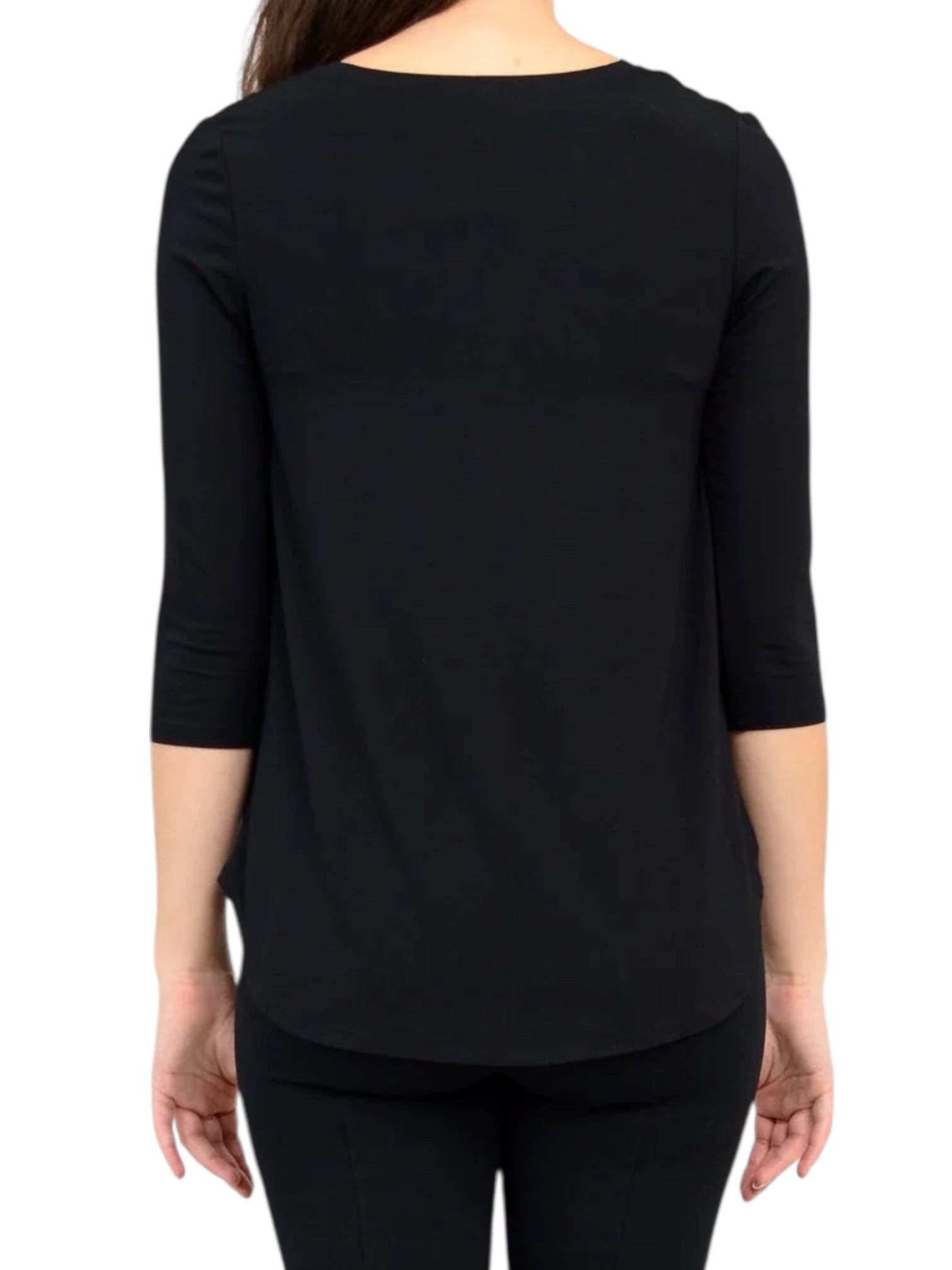 Jazz 3/4 Sleeve Black Bamboo Top
