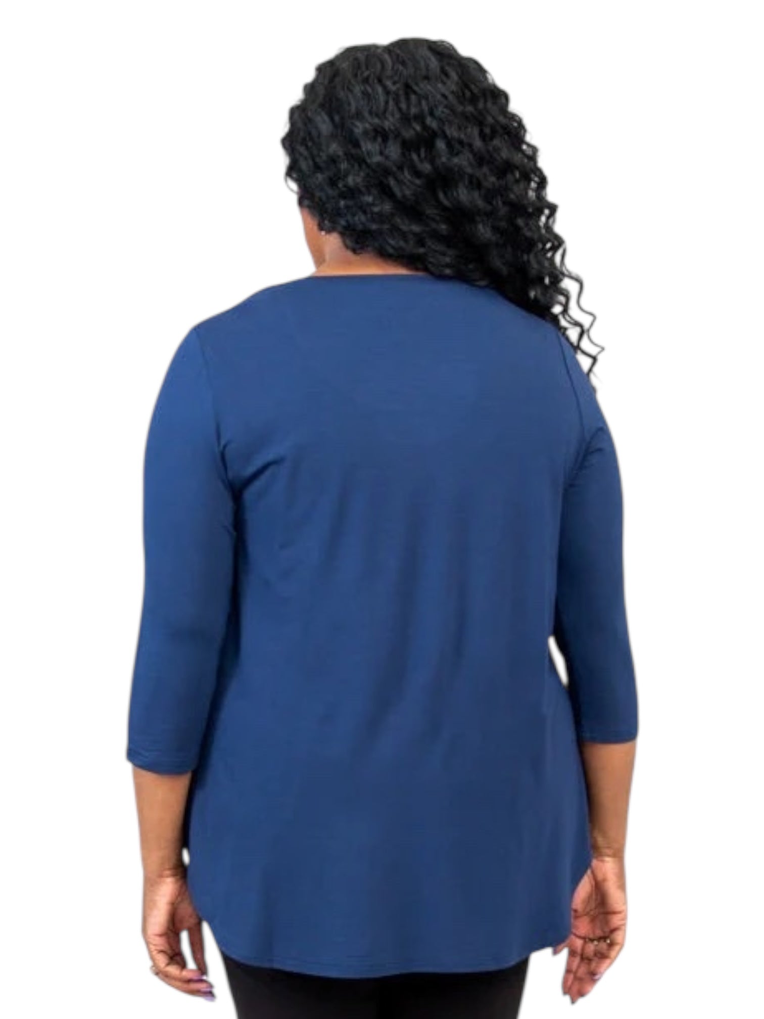 Jazz 3/4 Sleeve Indigo Bamboo Top