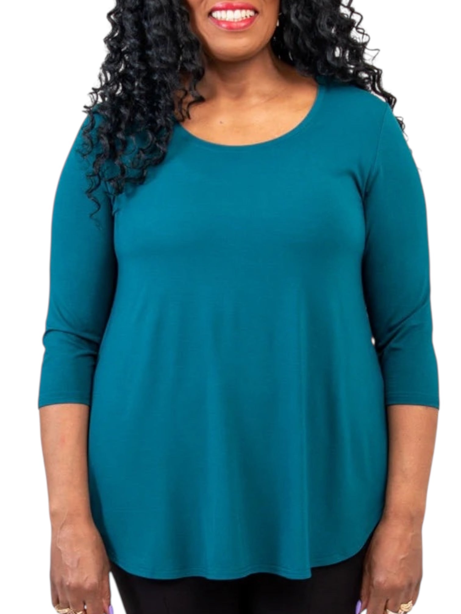 Jazz 3/4 Sleeve Teal Bamboo Top