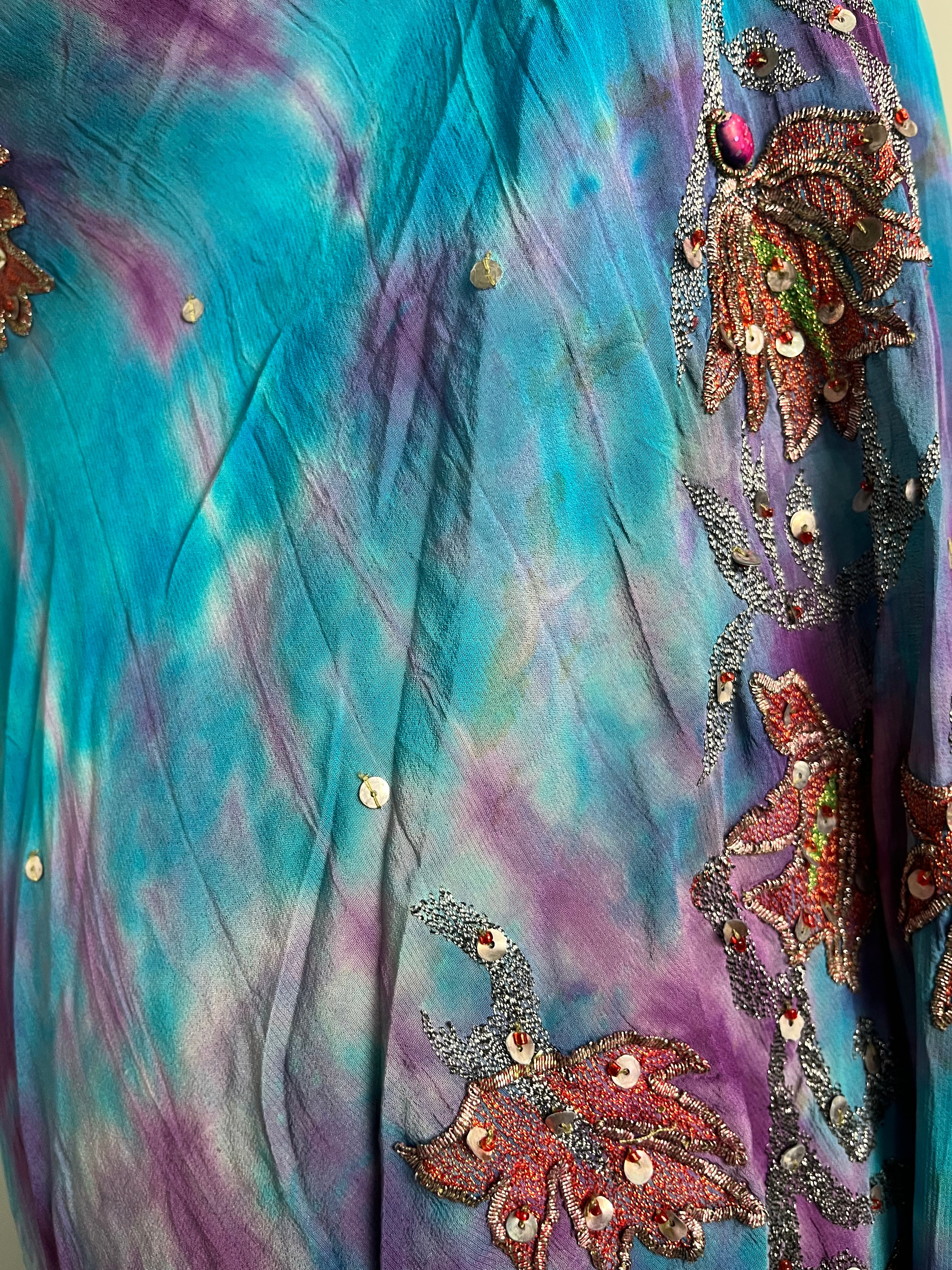 PRC8640 Wabi Sabi Pure Silk Maxi Dress with Belt