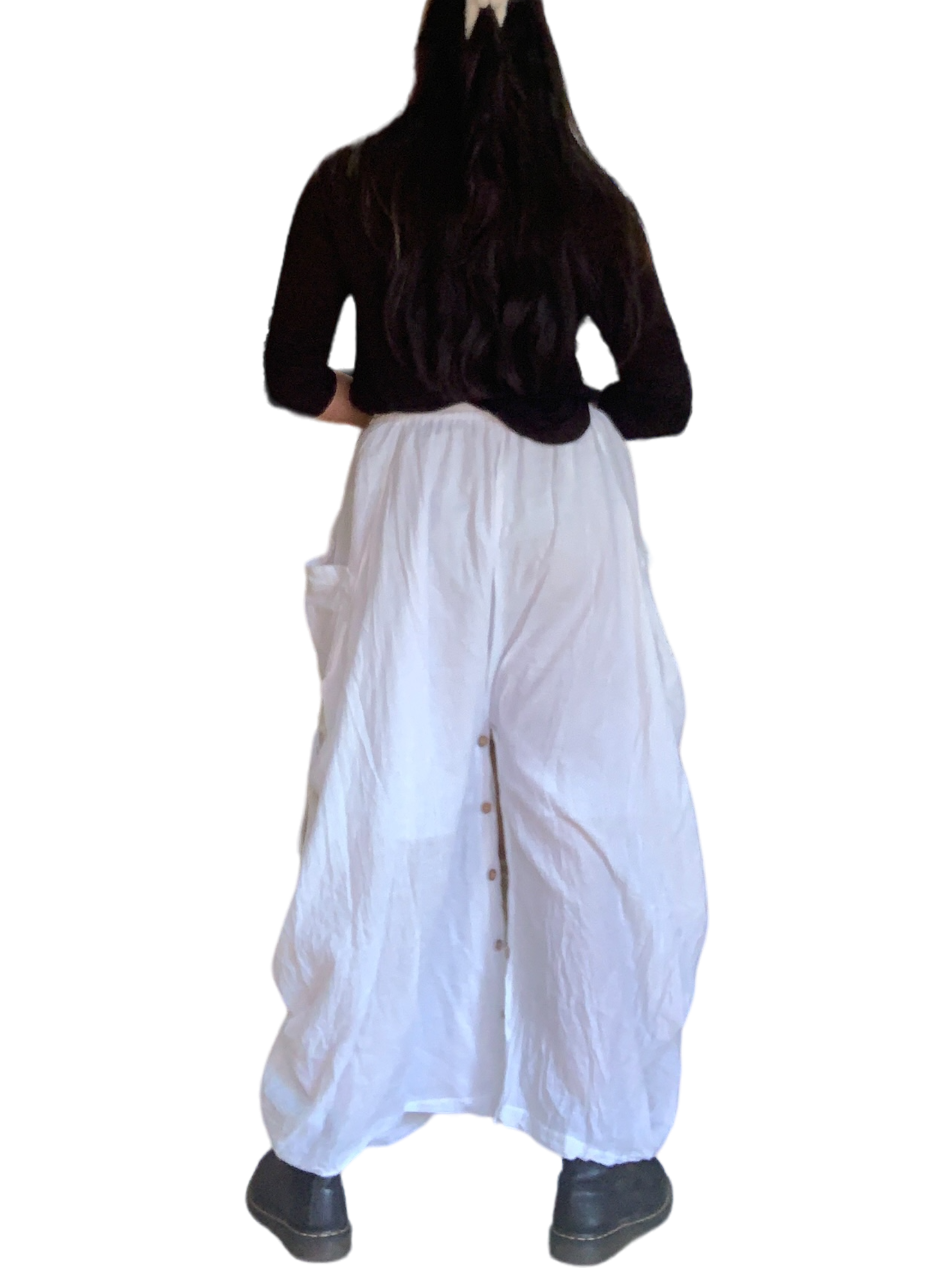 White Cotton Voile Tashi Versatile Pants/Skirt
