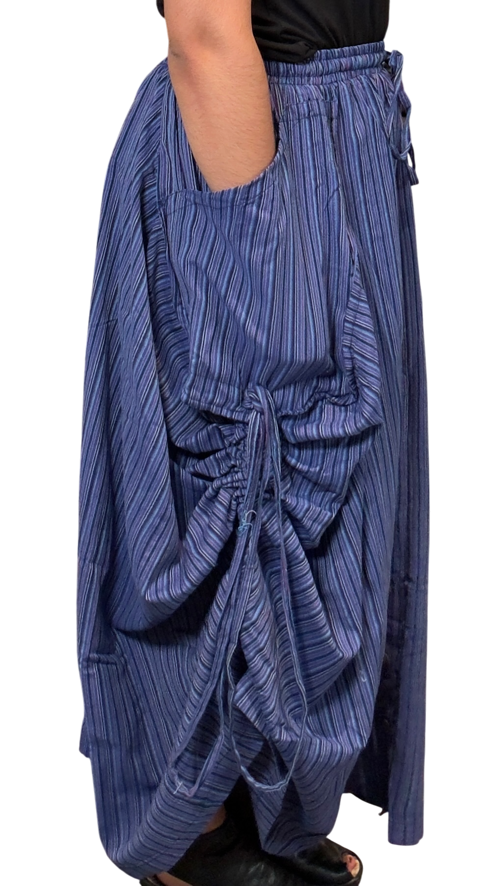 Blue Stripped Cotton Tashi Versatile Pants/Skirt
