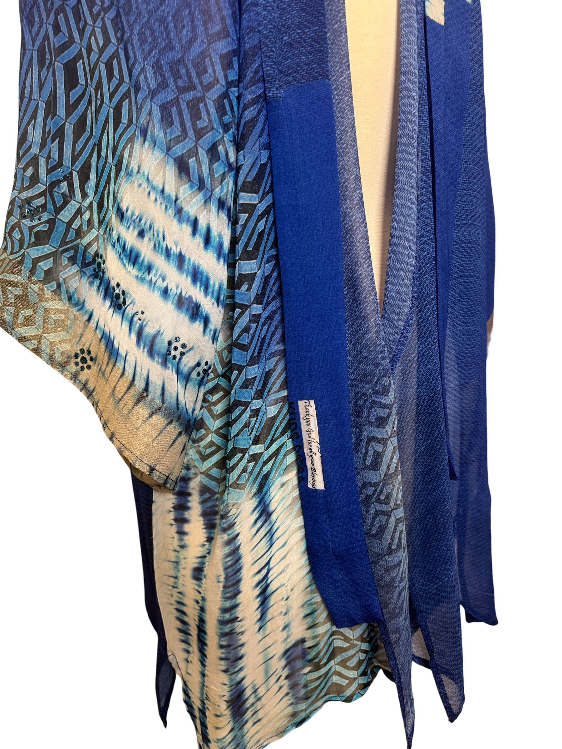 Releases Sunday at 8pm EST PRG9106 Sheer Wabi Sabi Pure Silk Kimono-Sleeved Jacket with Belt