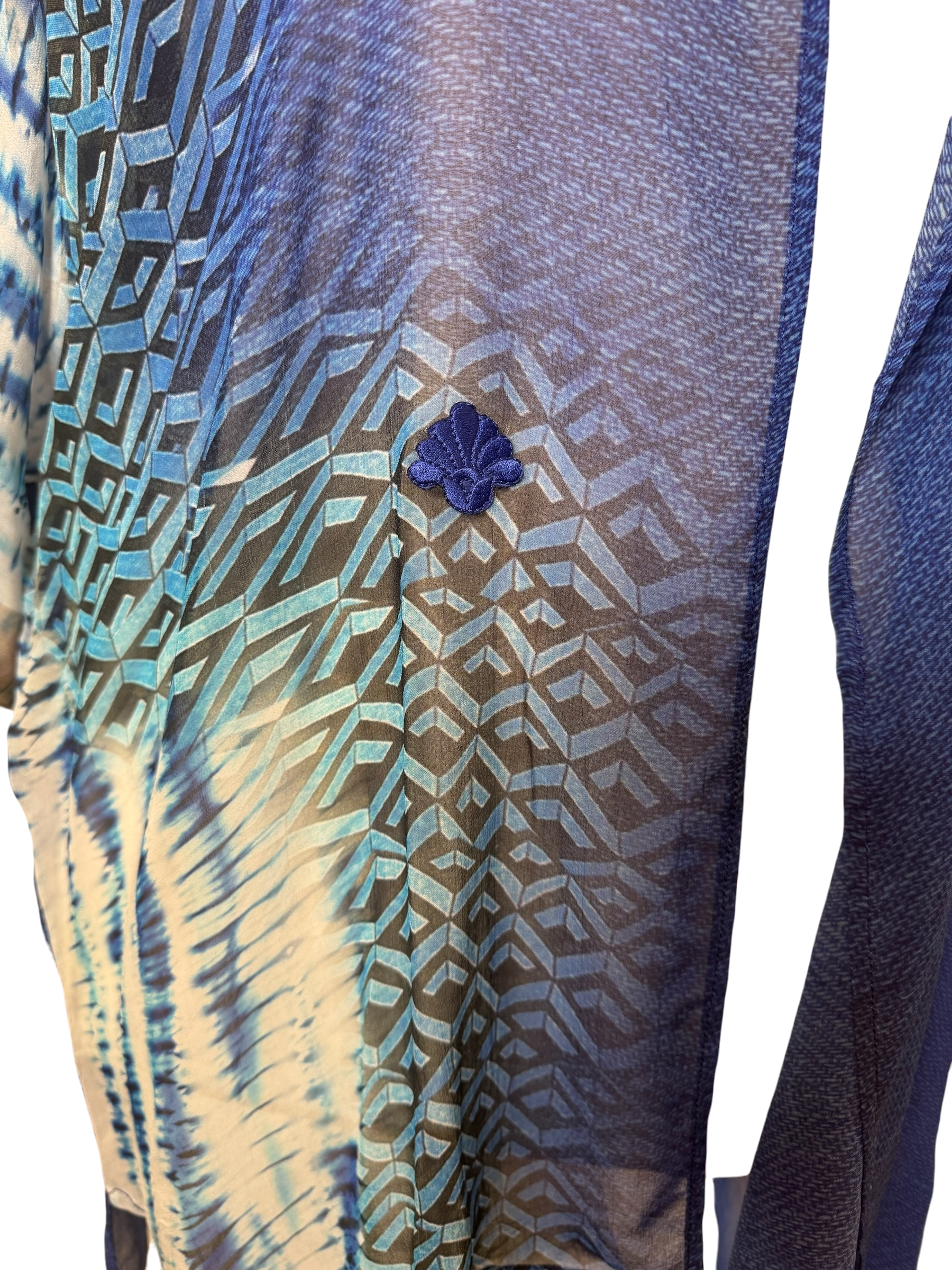 Releases Sunday at 8pm EST PRG9106 Sheer Wabi Sabi Pure Silk Kimono-Sleeved Jacket with Belt