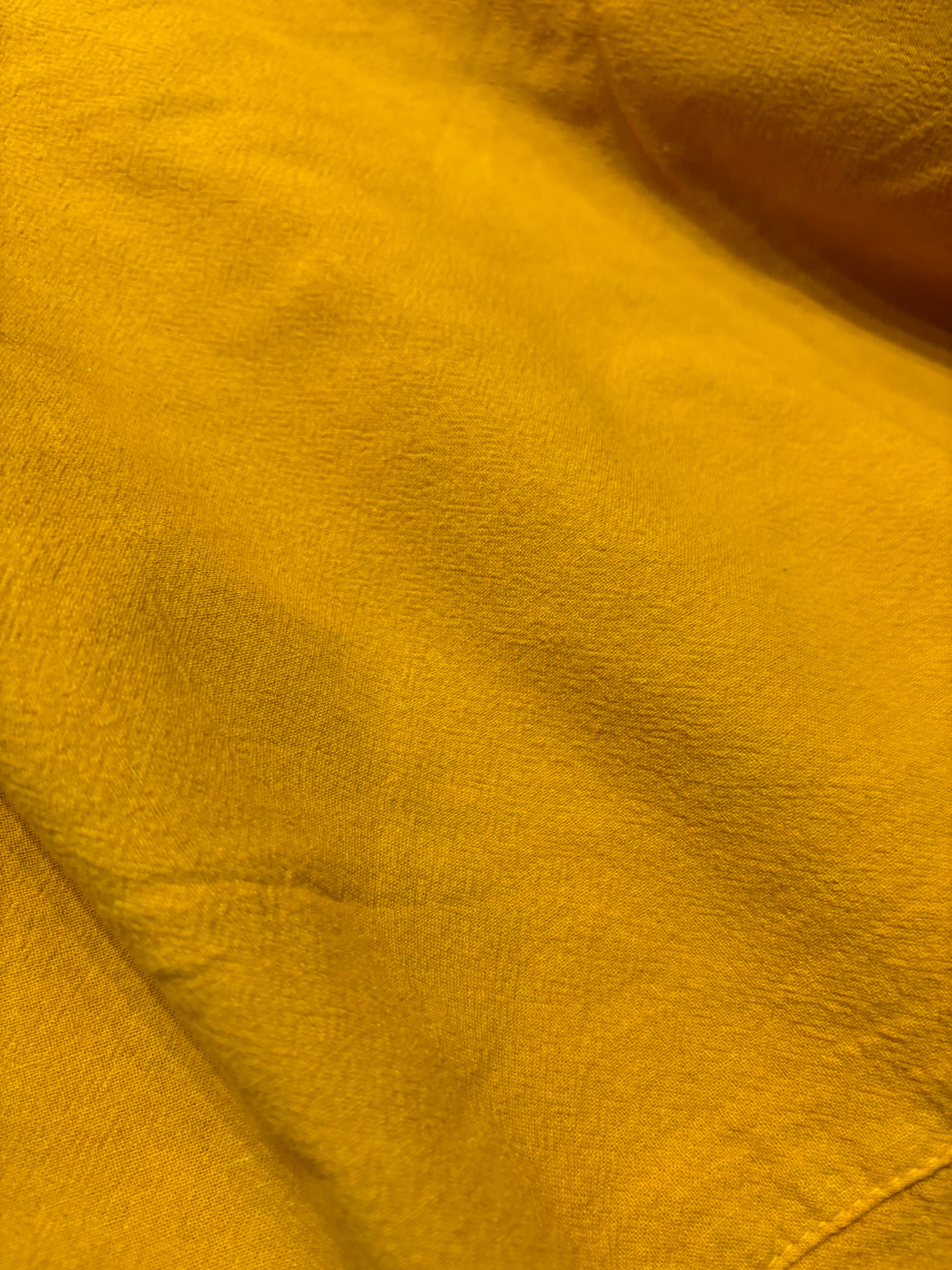 Mustard Cotton Parachute Dress with Pockets