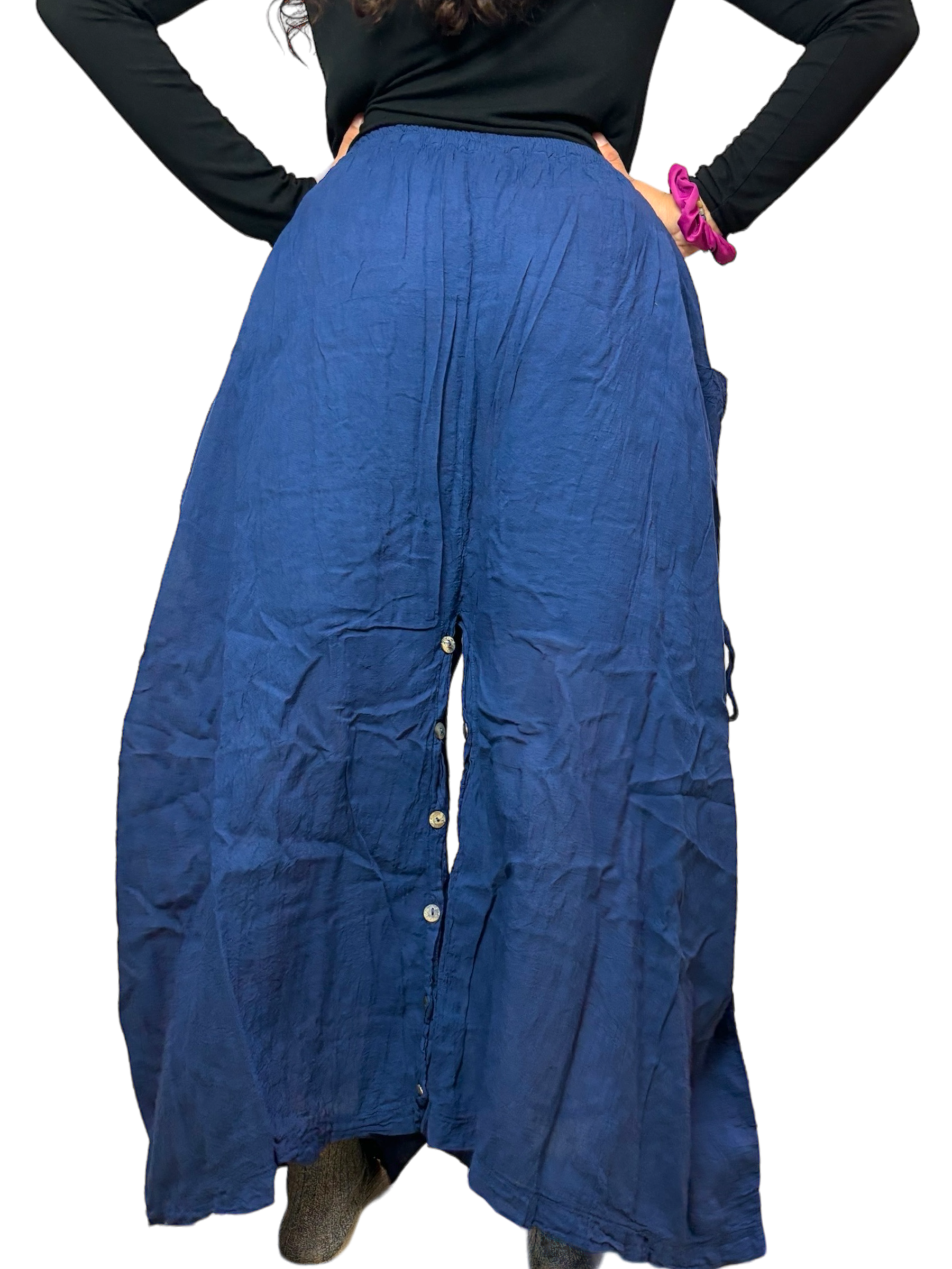 Ocean Blue Cotton Voile Tashi Versatile Pants/Skirt