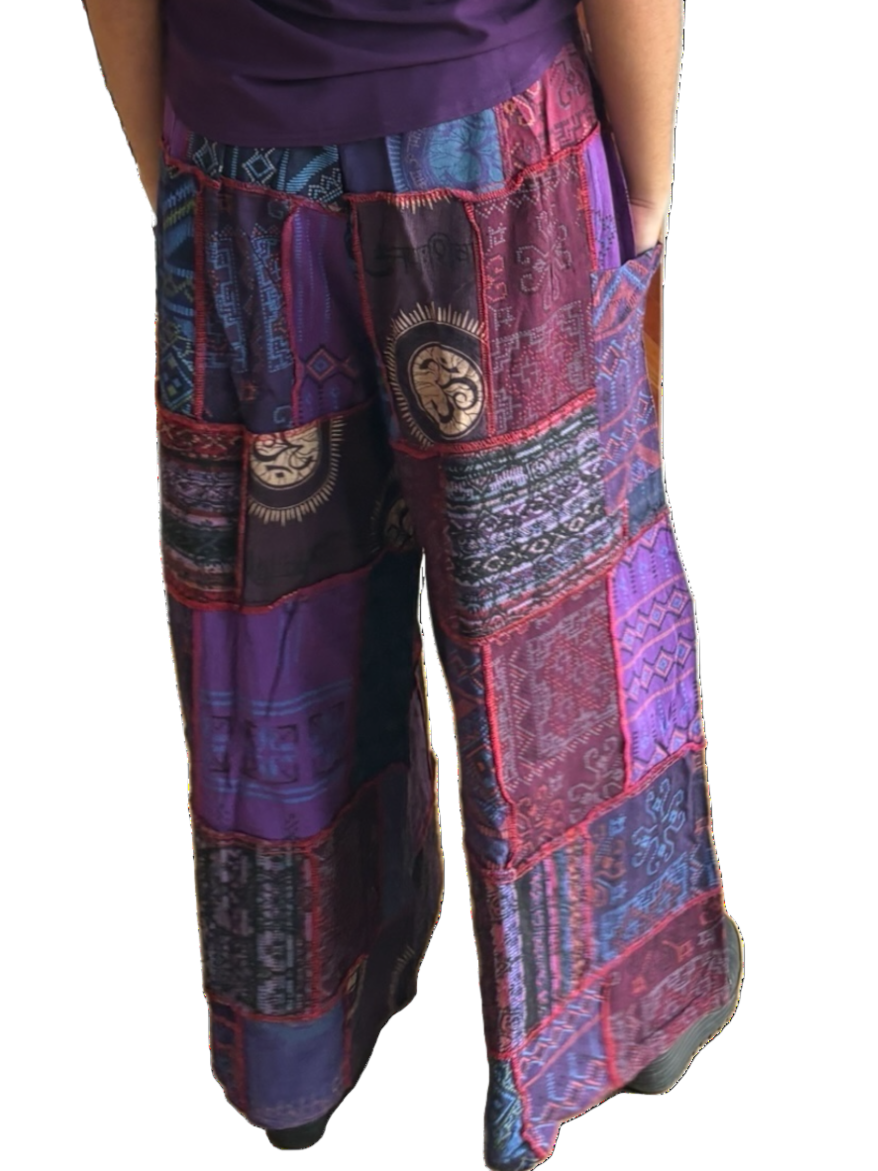 Mostly Purples Cotton Patchwork Pants