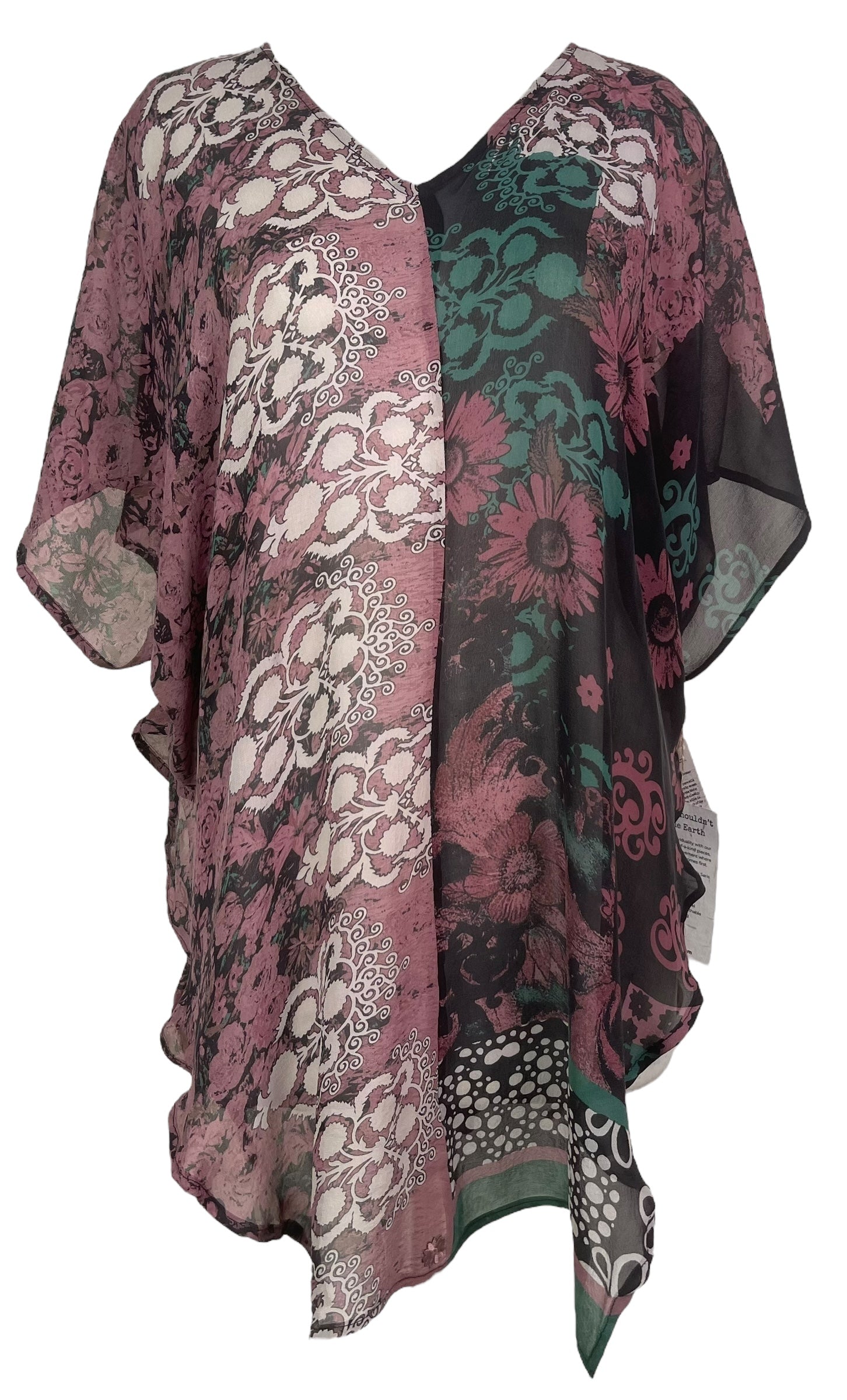 PRG8119 Sheer Avatar Pure Silk Waterfall Top