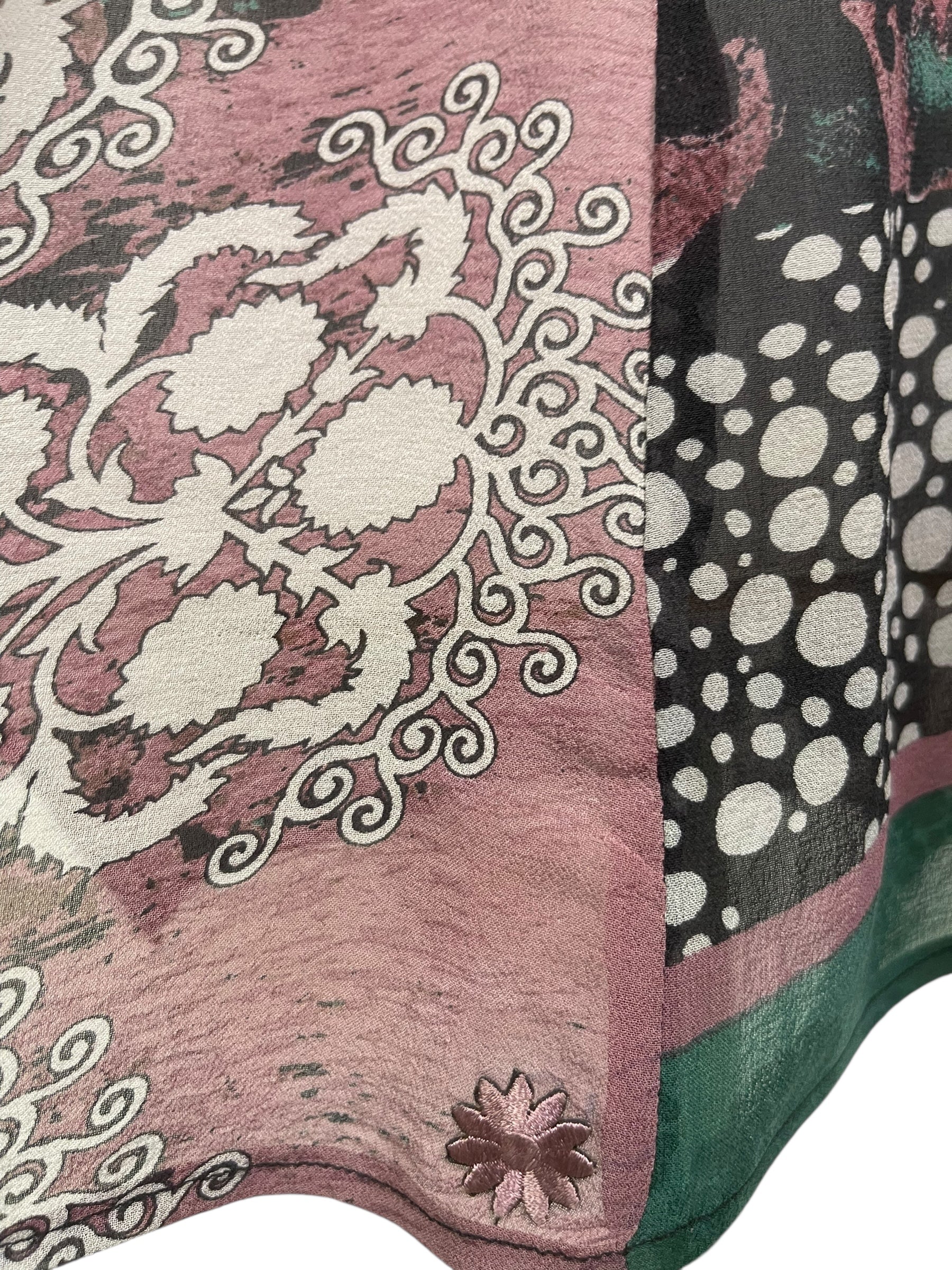 PRG8119 Sheer Avatar Pure Silk Waterfall Top