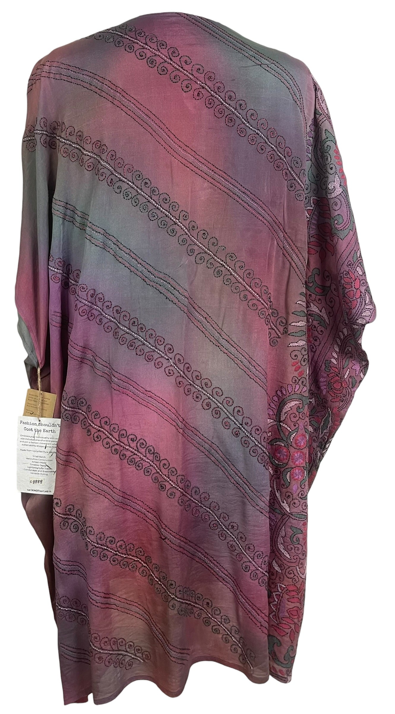 PRC8888  Wabi Sabi Pure Silk Midi Length Kaftan
