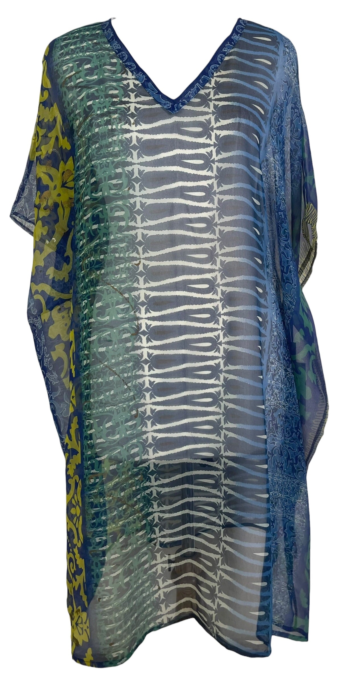 PRG8870 Sheer  Wabi Sabi Pure Silk Midi Length Kaftan