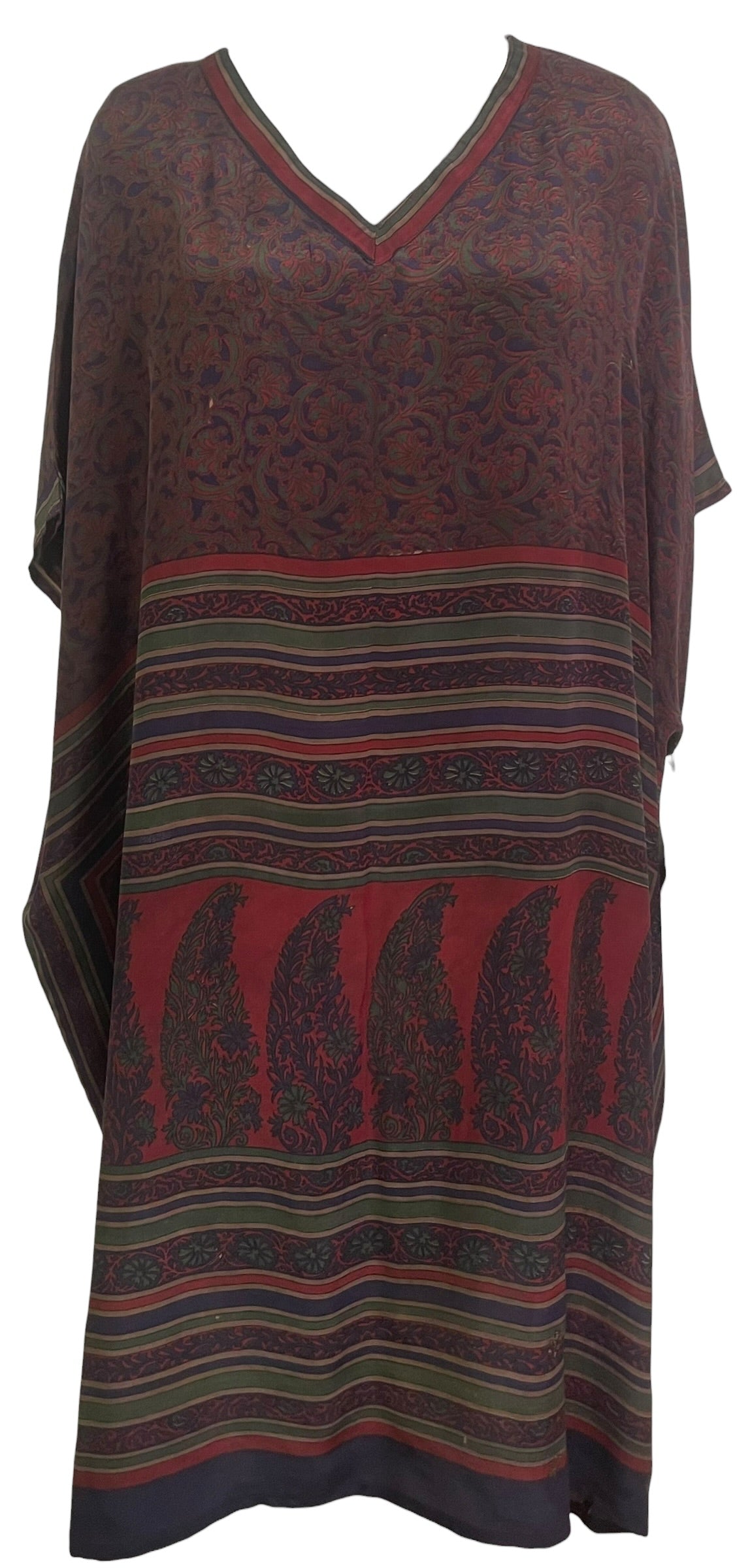 PRC8944 Wabi Sabi Pure Silk Midi Length Kaftan
