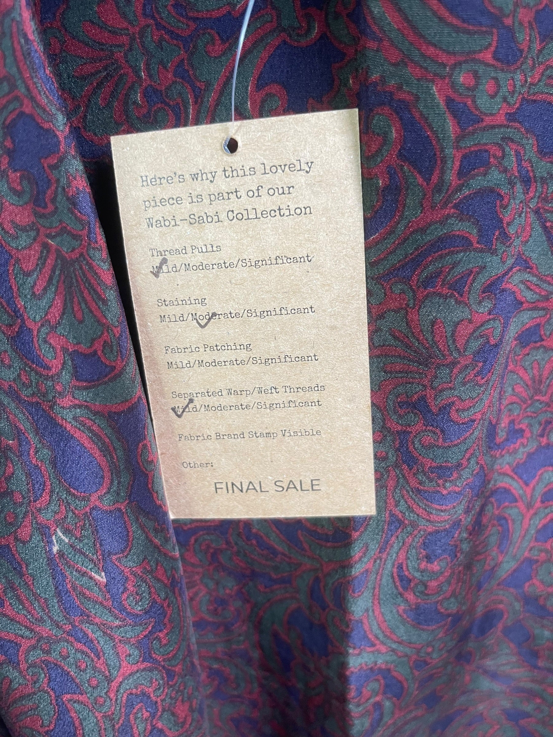 PRC8944 Wabi Sabi Pure Silk Midi Length Kaftan