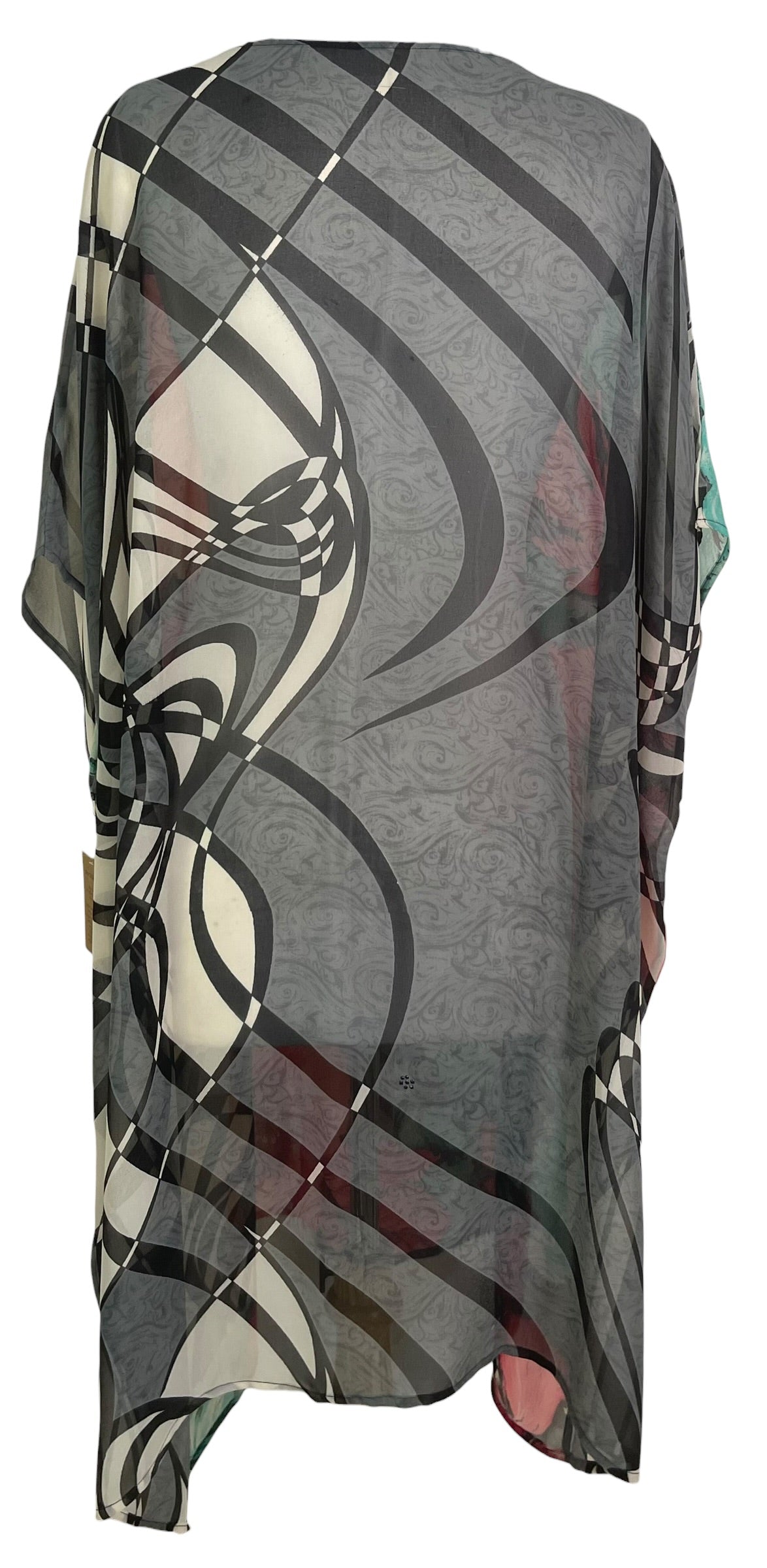 PRG8857 Sheer Wabi Sabi Pure Silk Midi Length Kaftan