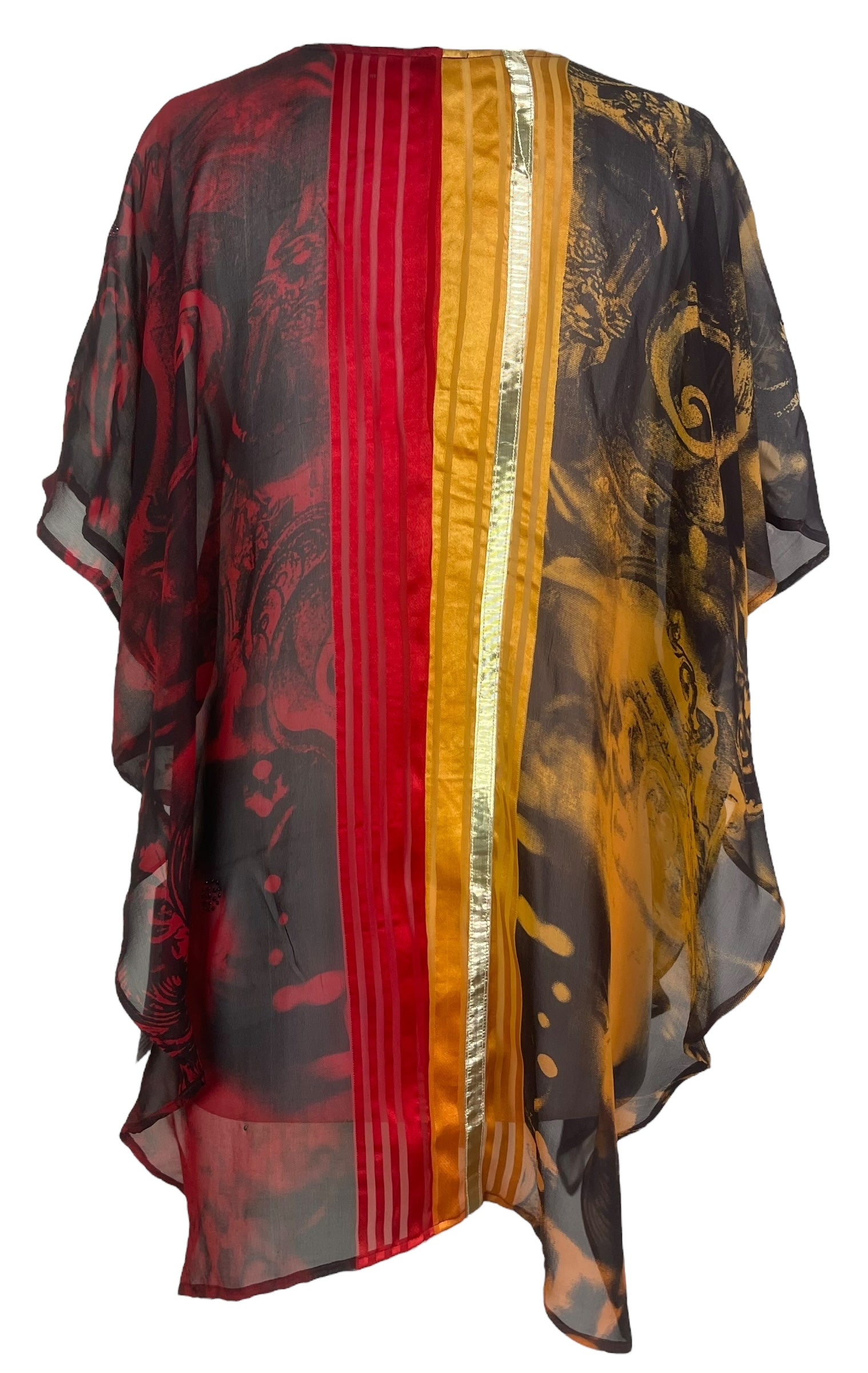 PRG8152 Sheer Avatar Pure Silk Waterfall Top