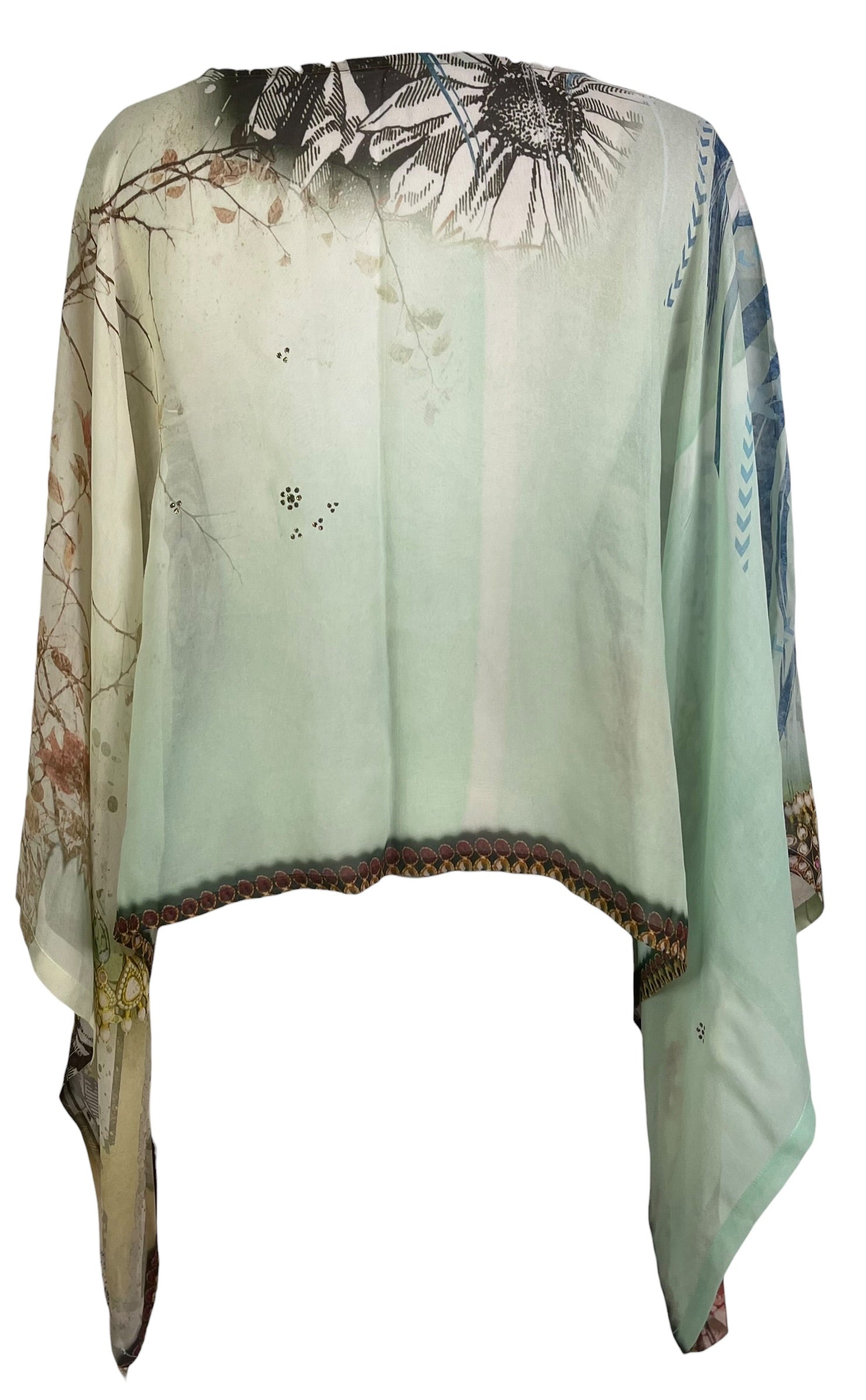 Releases Sunday at 8pm EST PRG9018 Sheer Avatar Pure Silk Kimono-Sleeved Top