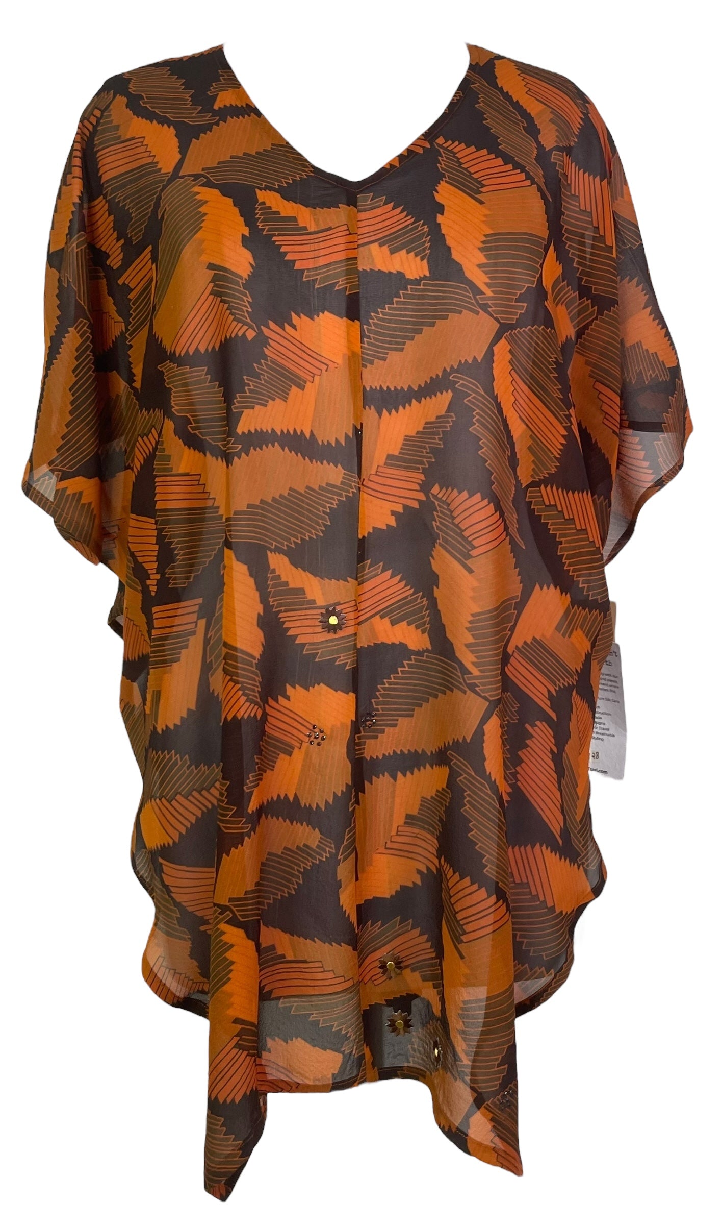 PREVIEW PRG8128  Sheer Wabi Sabi Pure Silk Waterfall Top