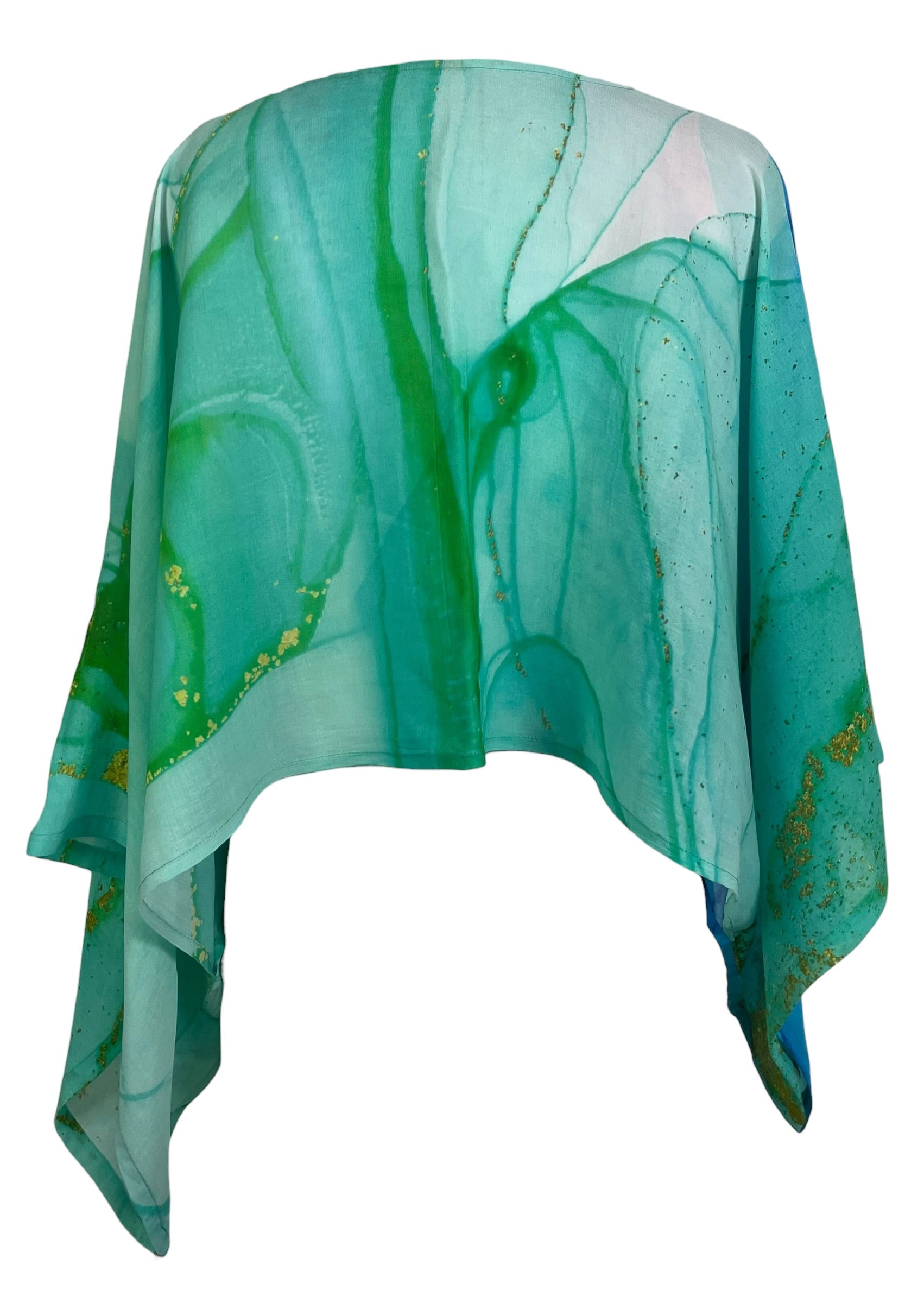 PRG9025 Sheer Avatar Pure Silk Kimono-Sleeved Top