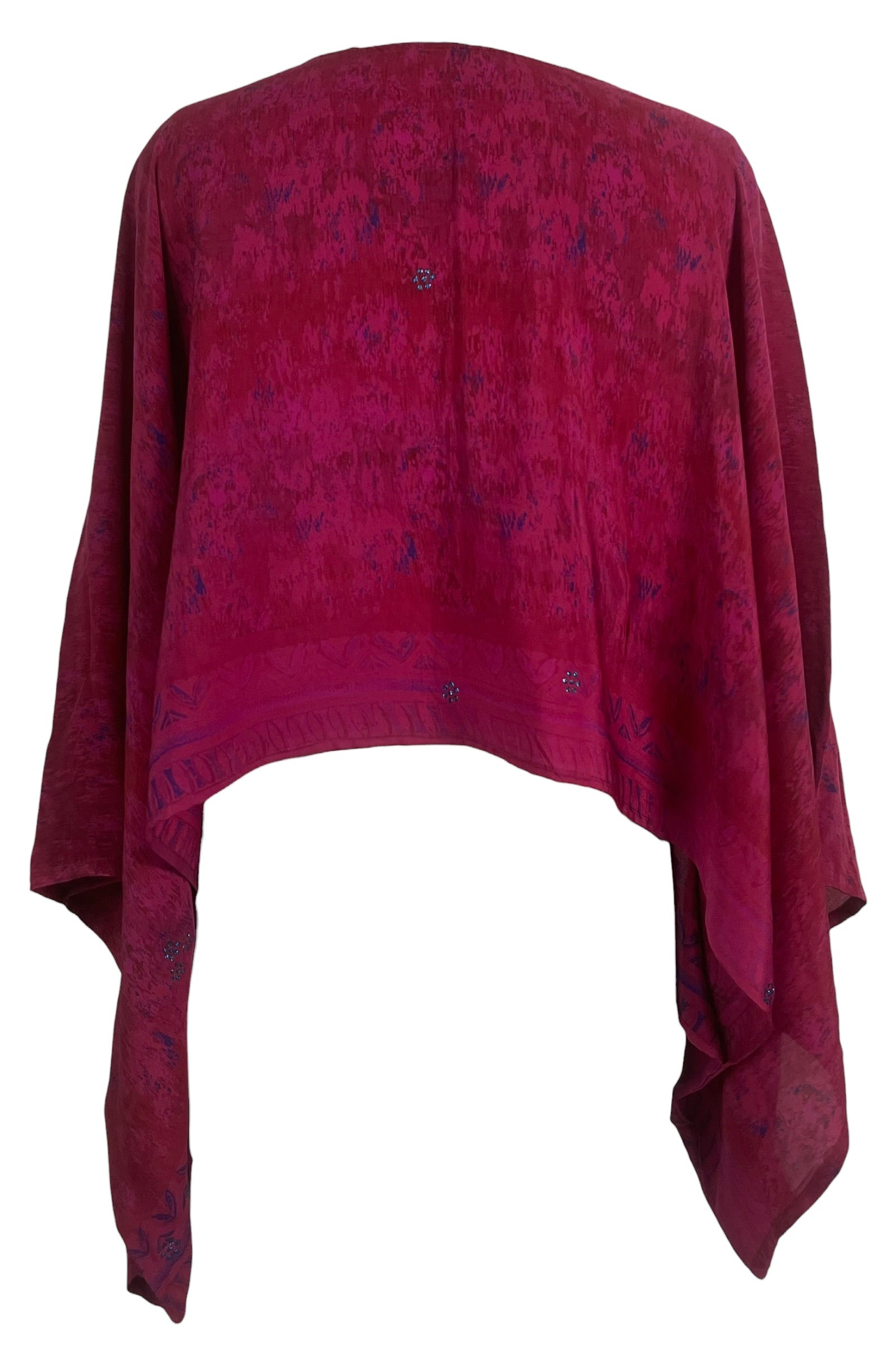 PRC9006 Avatar Pure Silk Kimono-Sleeved Top