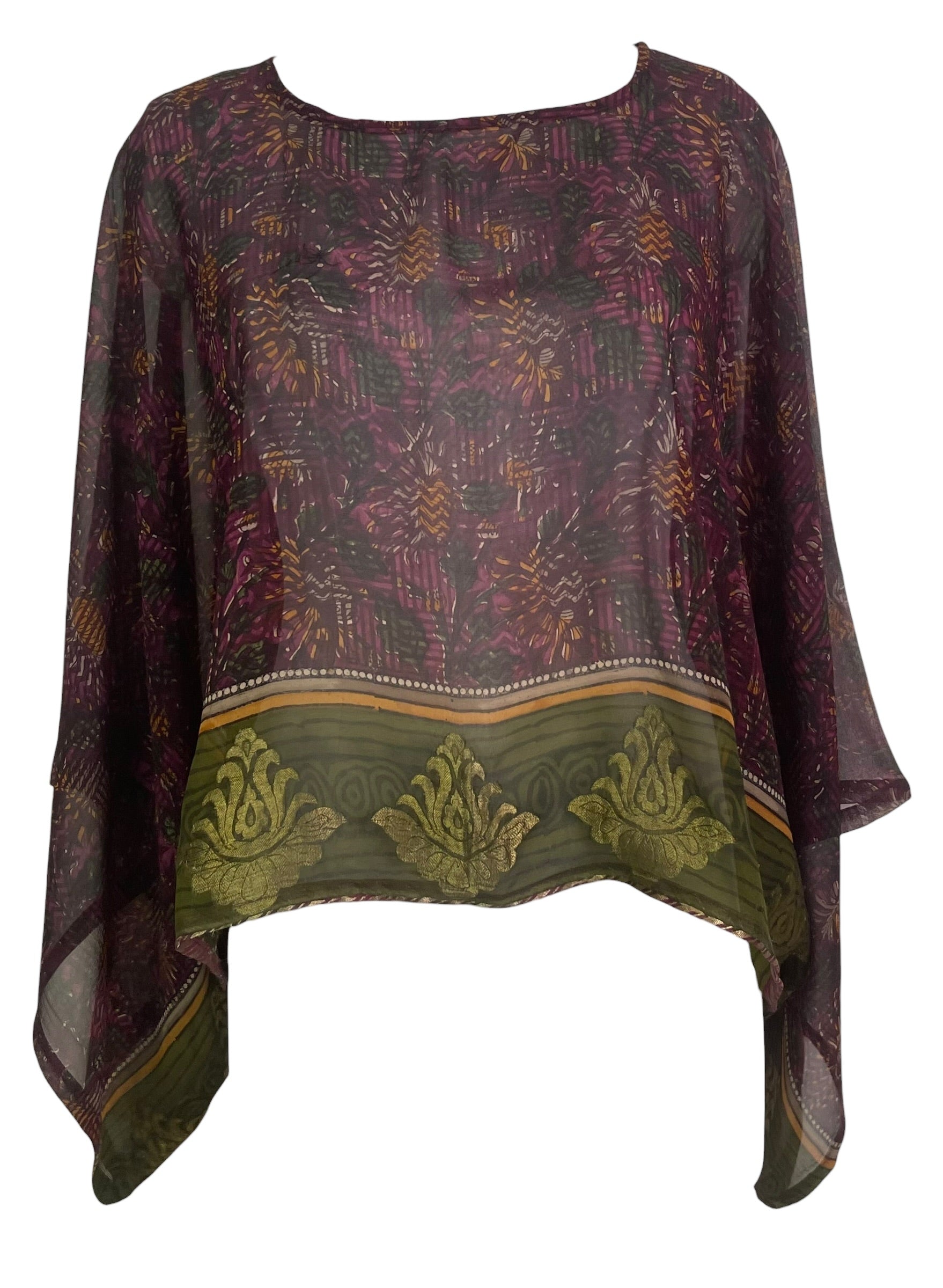 Releases Sunday August 9th at 8pm EST PRG9035 Sheer Wabi Sabi Pure Silk Kimono-Sleeved Top
