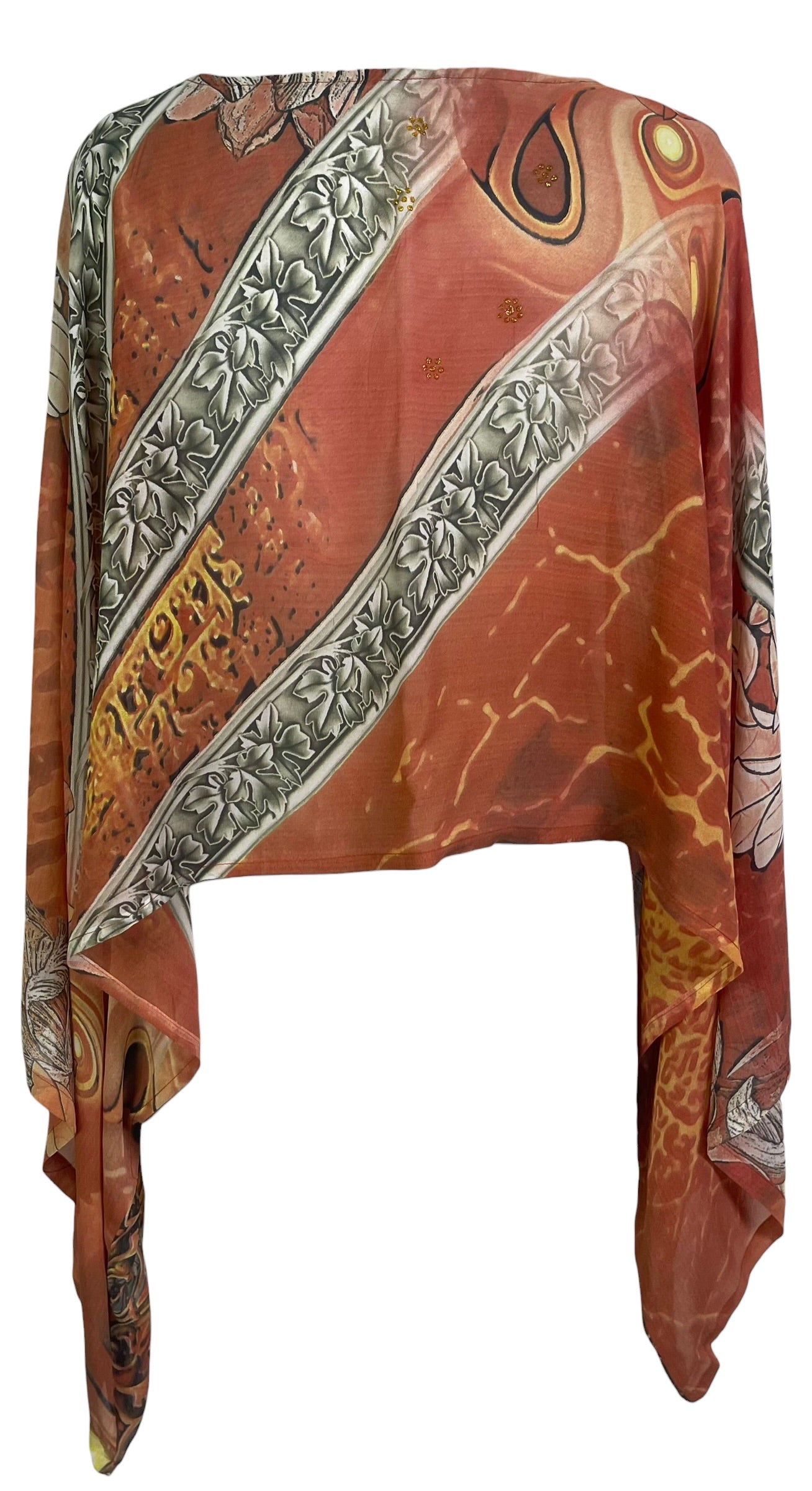 Releases Sunday at 8pm EST PRG9022 Sheer Wabi Sabi Pure Silk Kimono-Sleeved Top