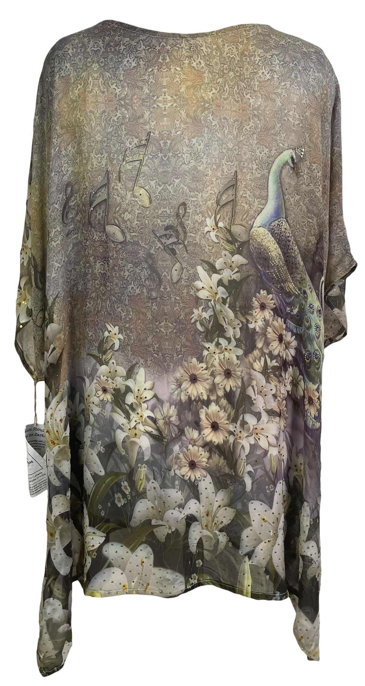 Releases Sunday at 8pm EST PRG8582 Sheer Avatar Pure Silk Short Kaftan Tunic with Slits