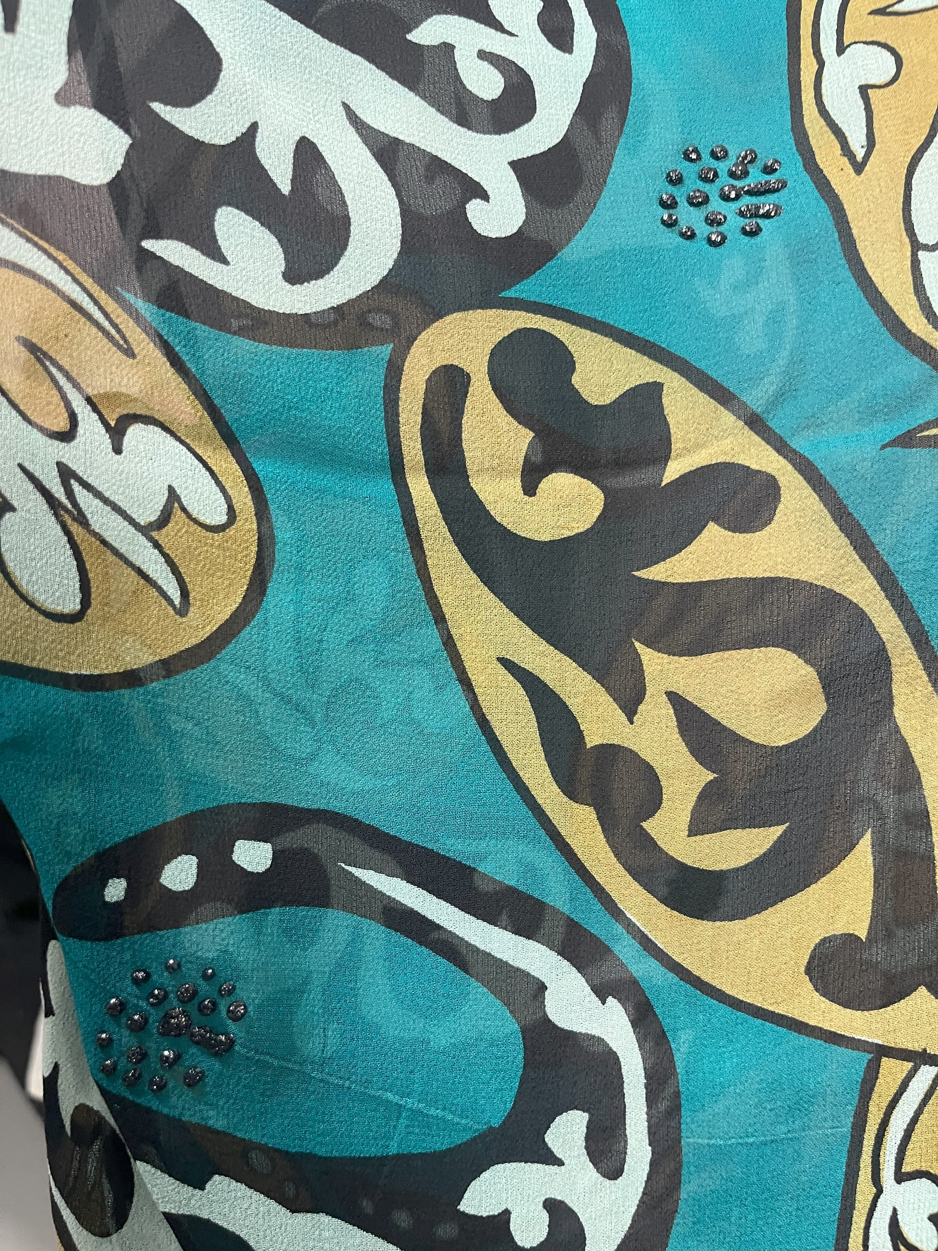 PRG7717 Sheer Wabi Sabi Pure Silk Short Kaftan Tunic with Slits