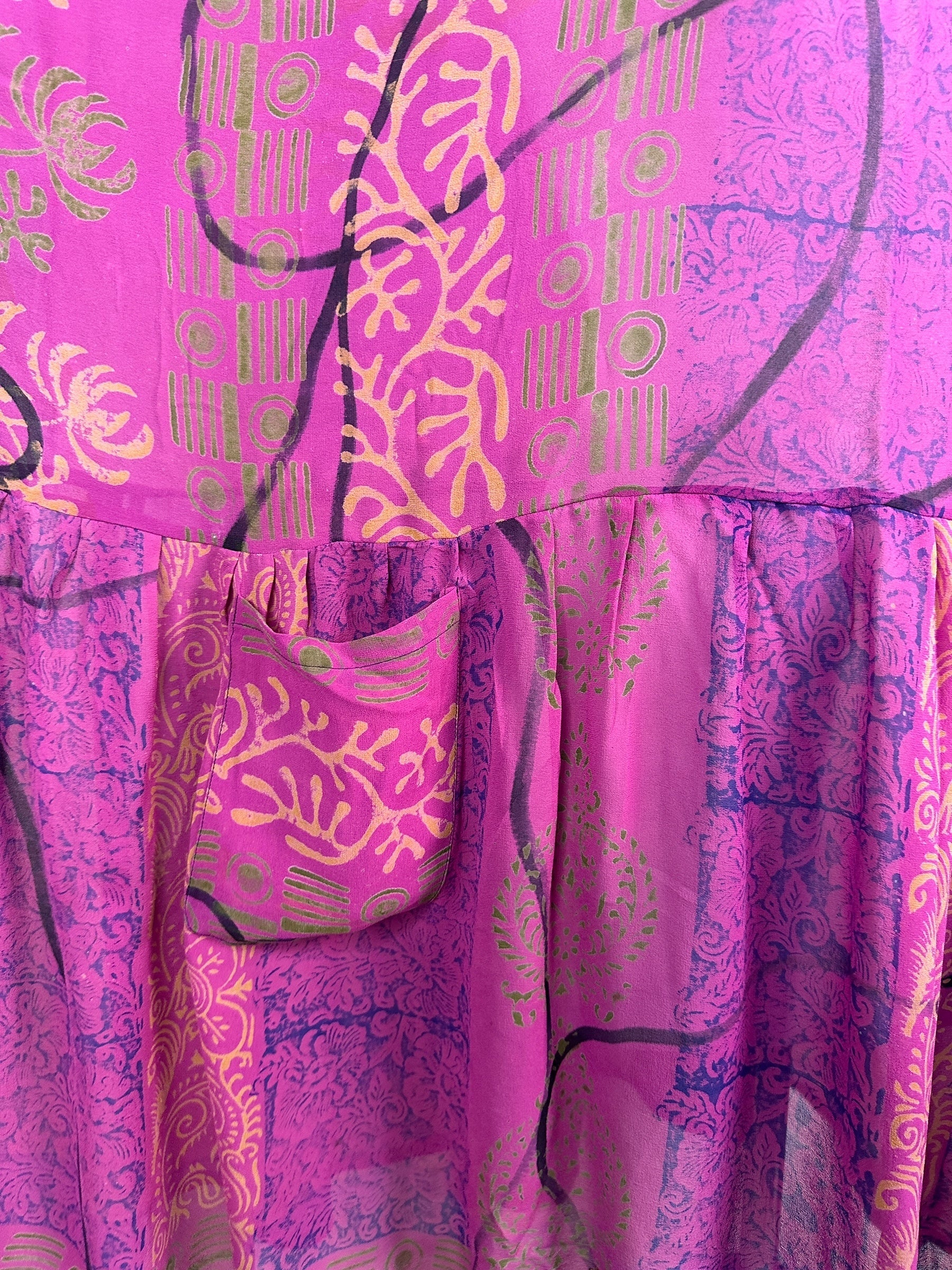 PRG8428 Sheer Wabi Sabi Pure Silk Boxy Babydoll Dress