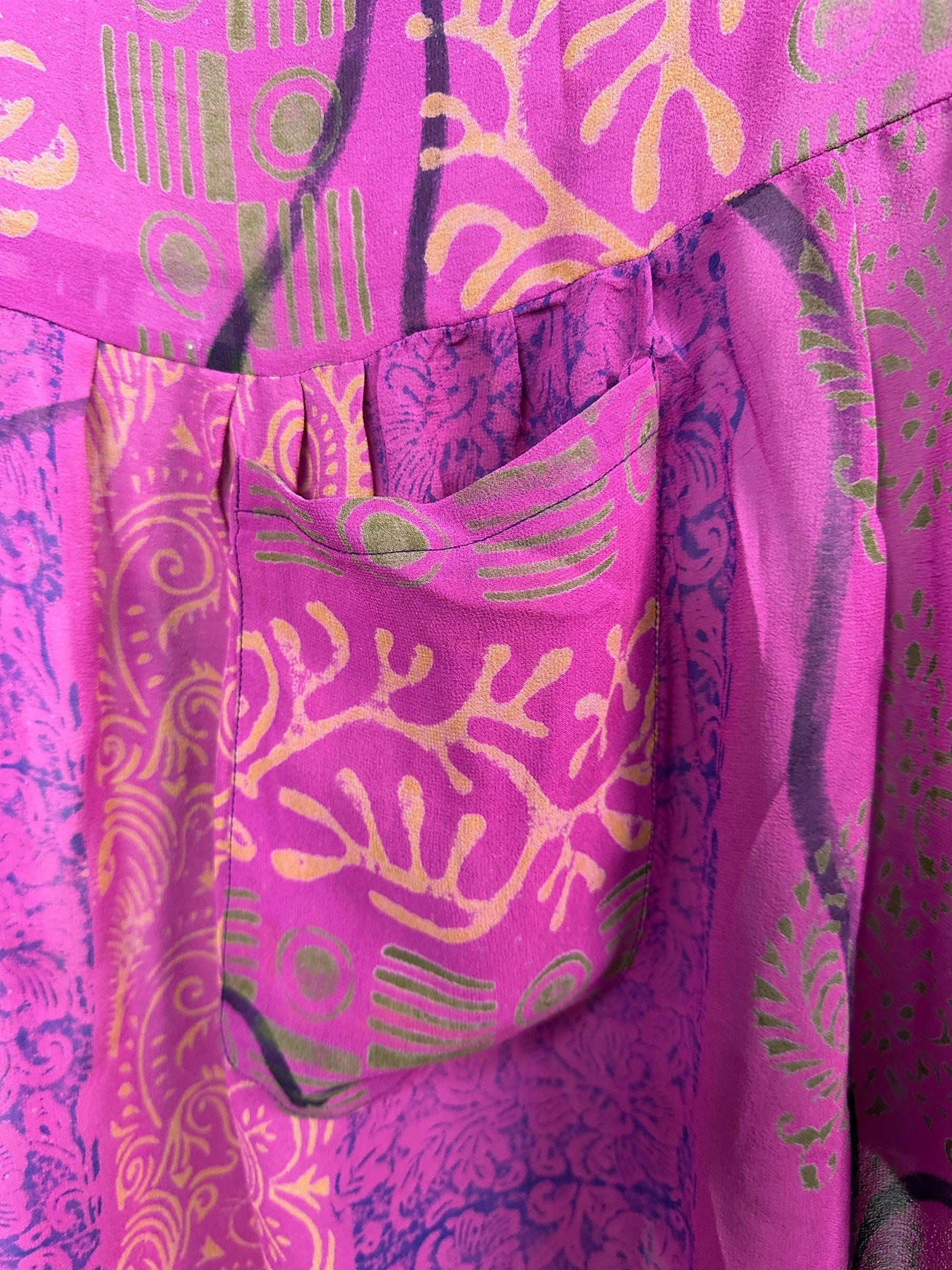 PRG8428 Sheer Wabi Sabi Pure Silk Boxy Babydoll Dress