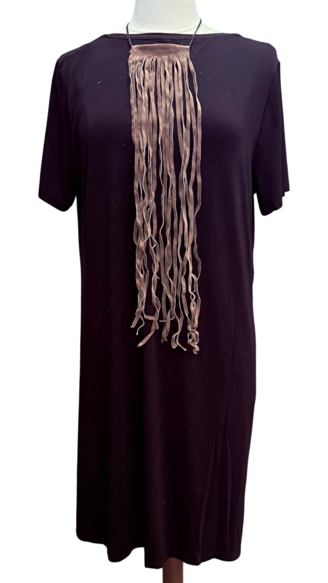 Taupe Suede Fringe Tie 20"