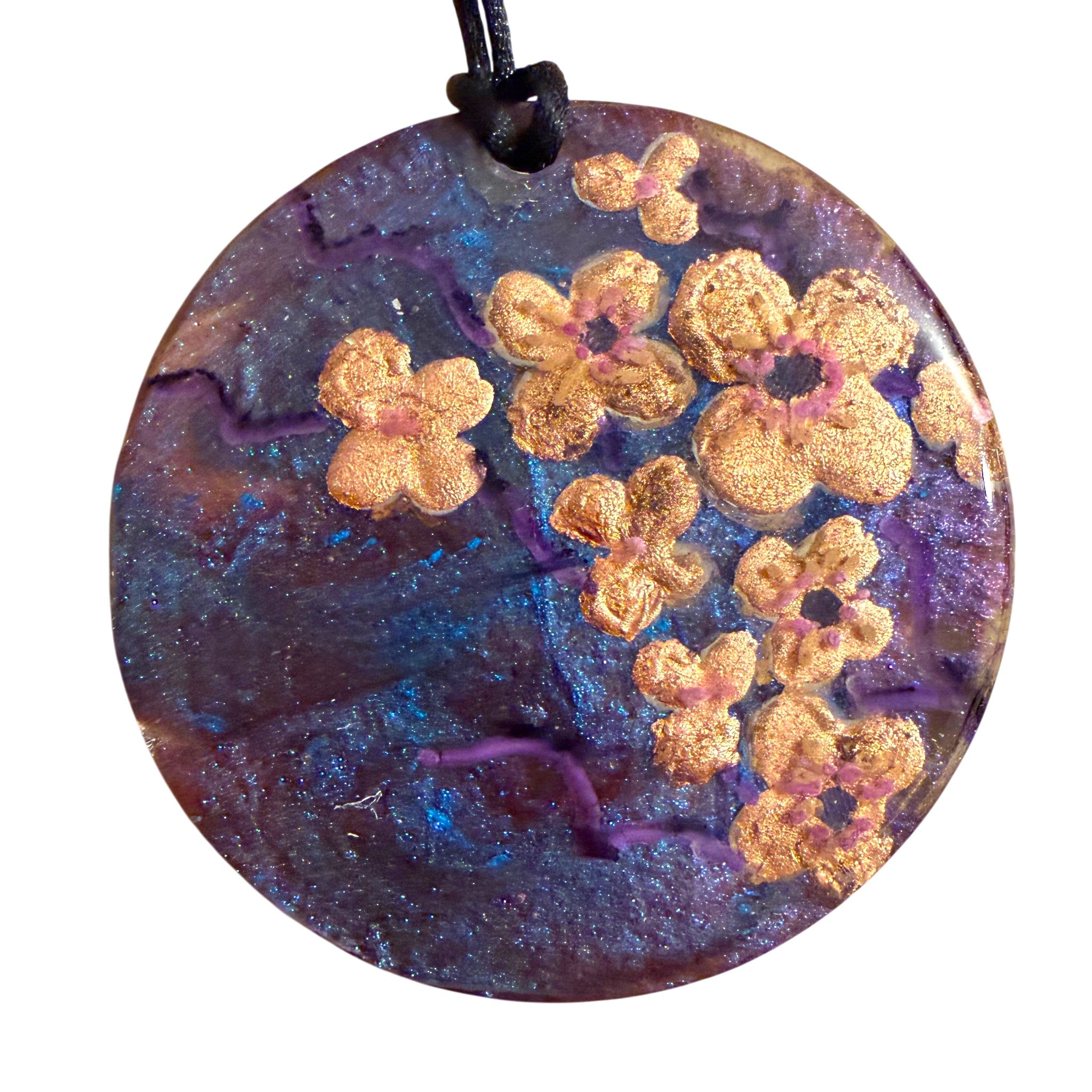 Blue and Copper Spray Pendant