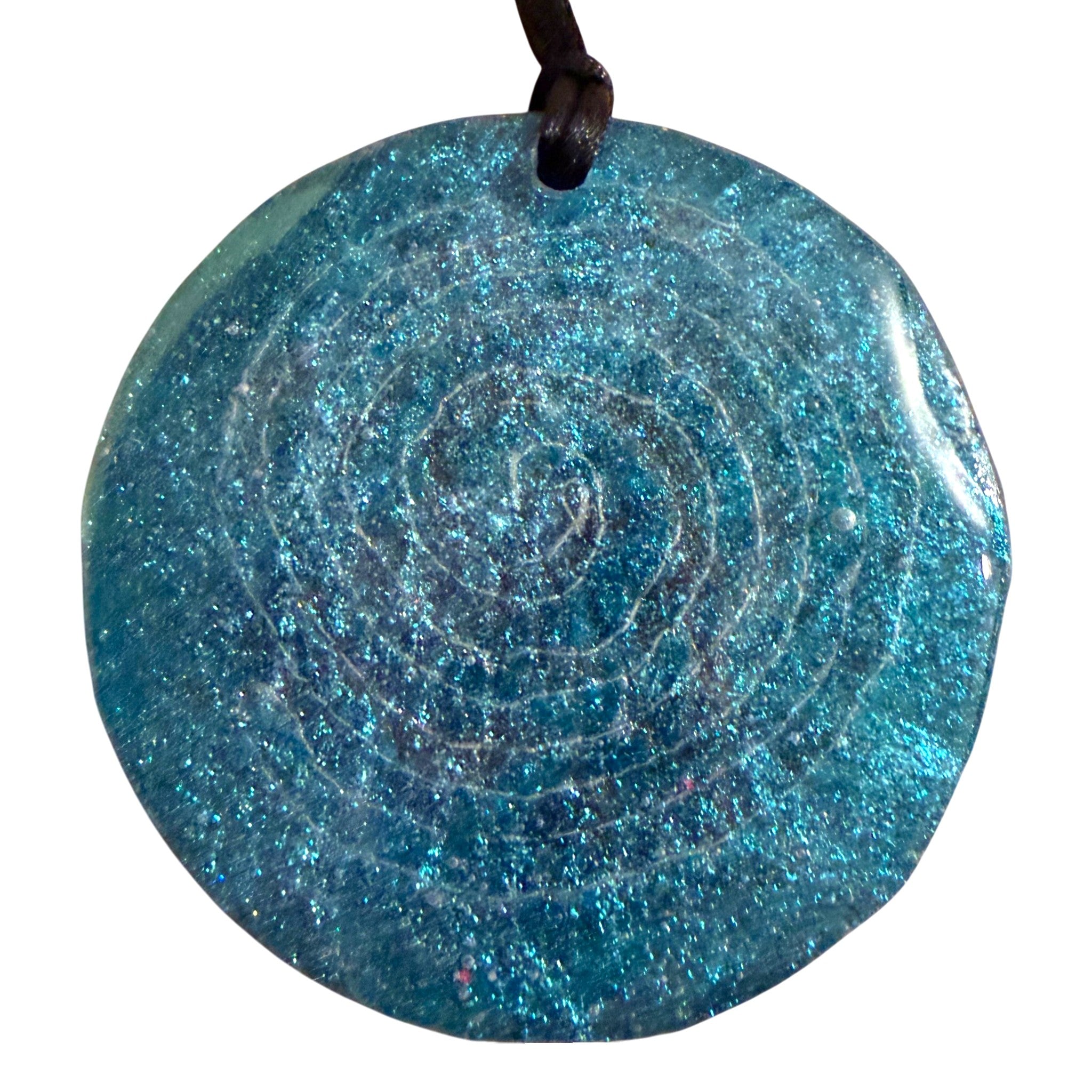 Silver Sequin Sparkle Swirl Pendant