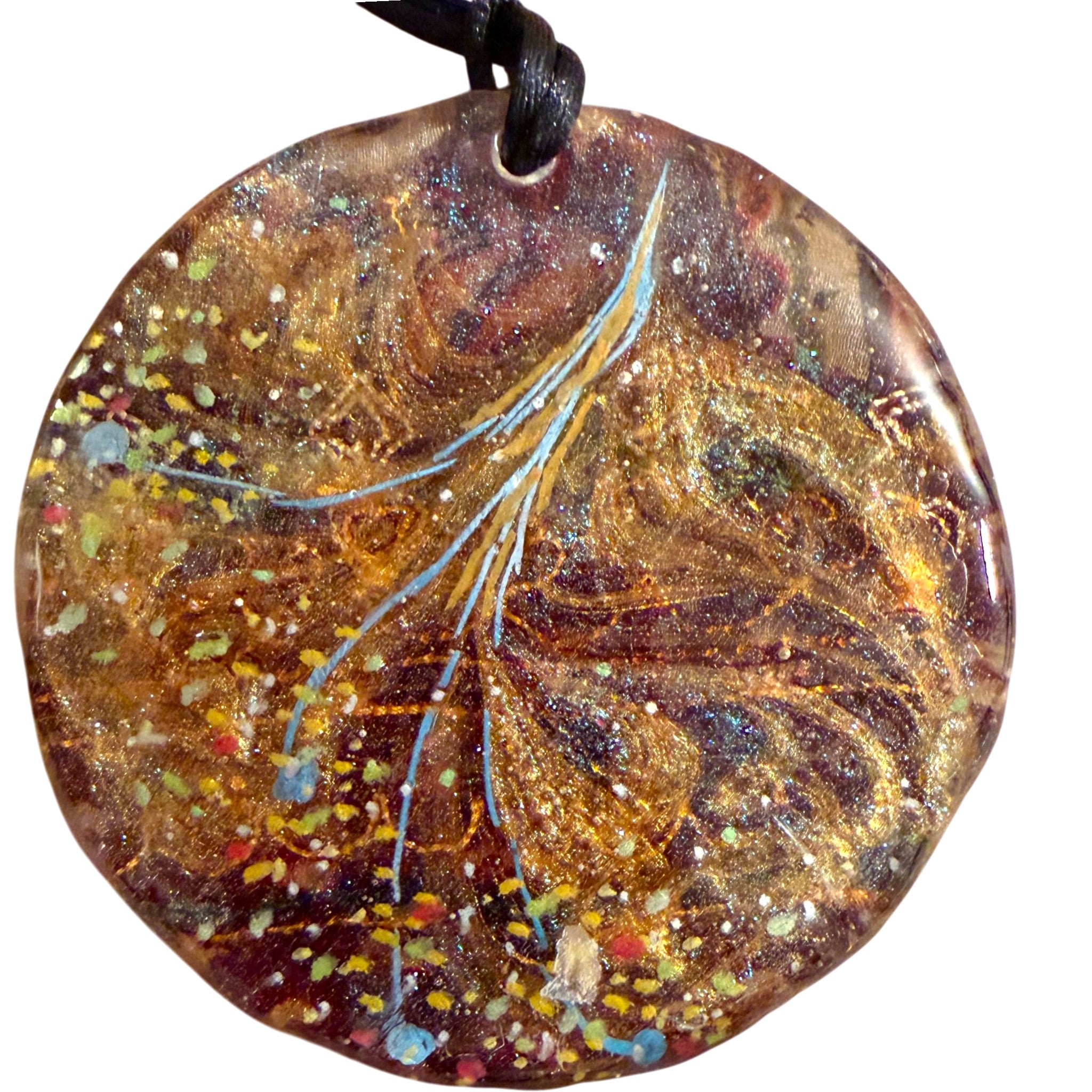 Sequined Garden Burgundy Pendant