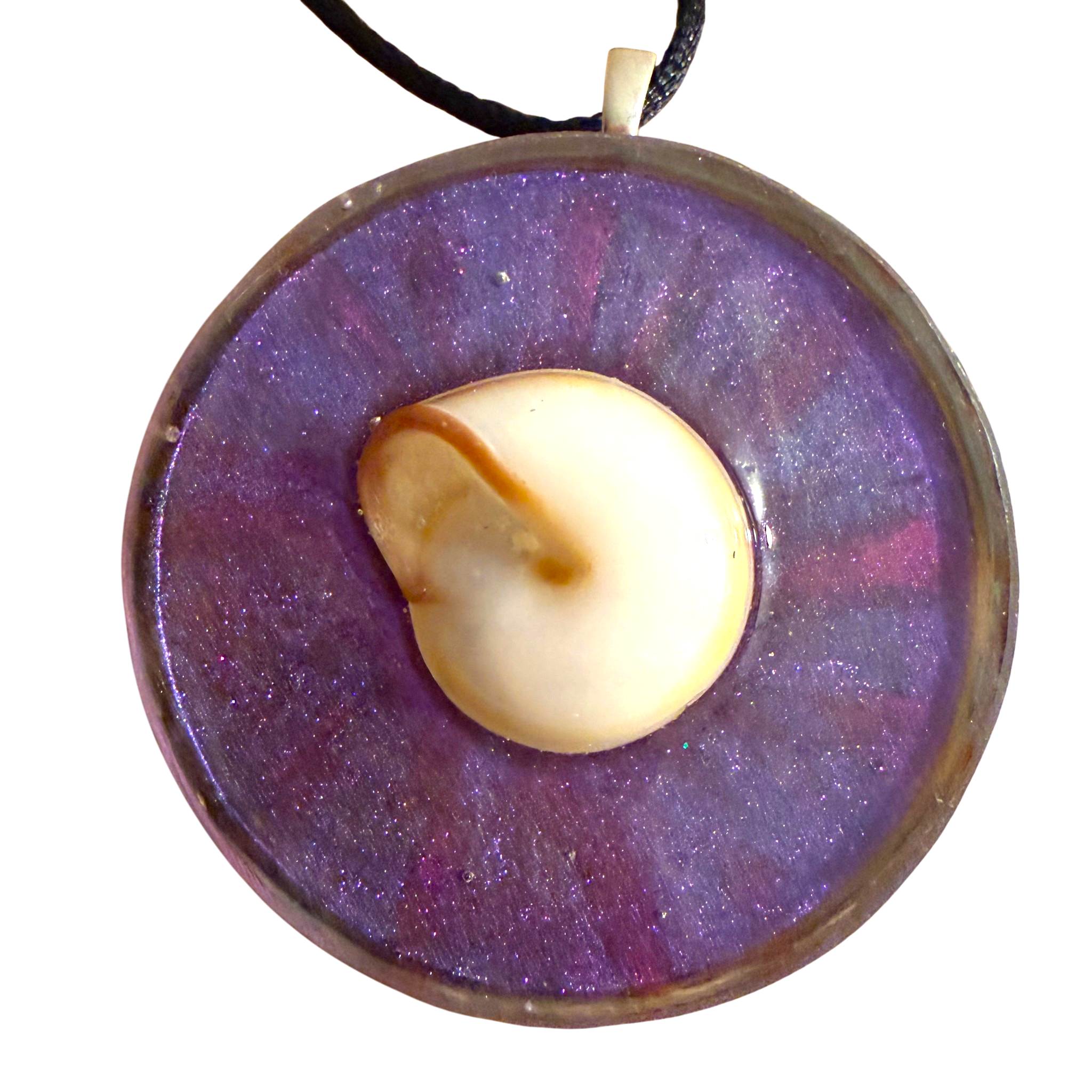 Purple and Magenta Shell Pendant
