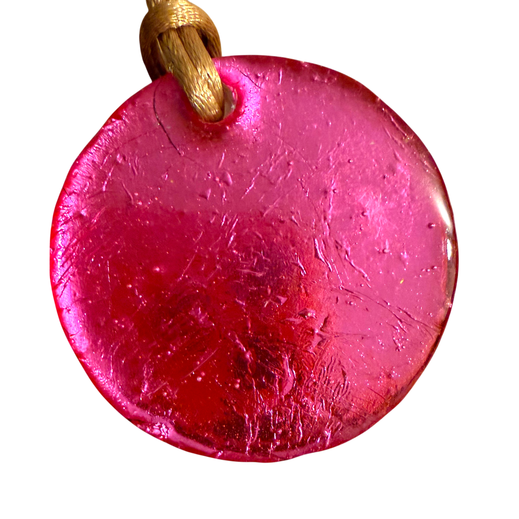 Pink and Gold Leaf Pendant