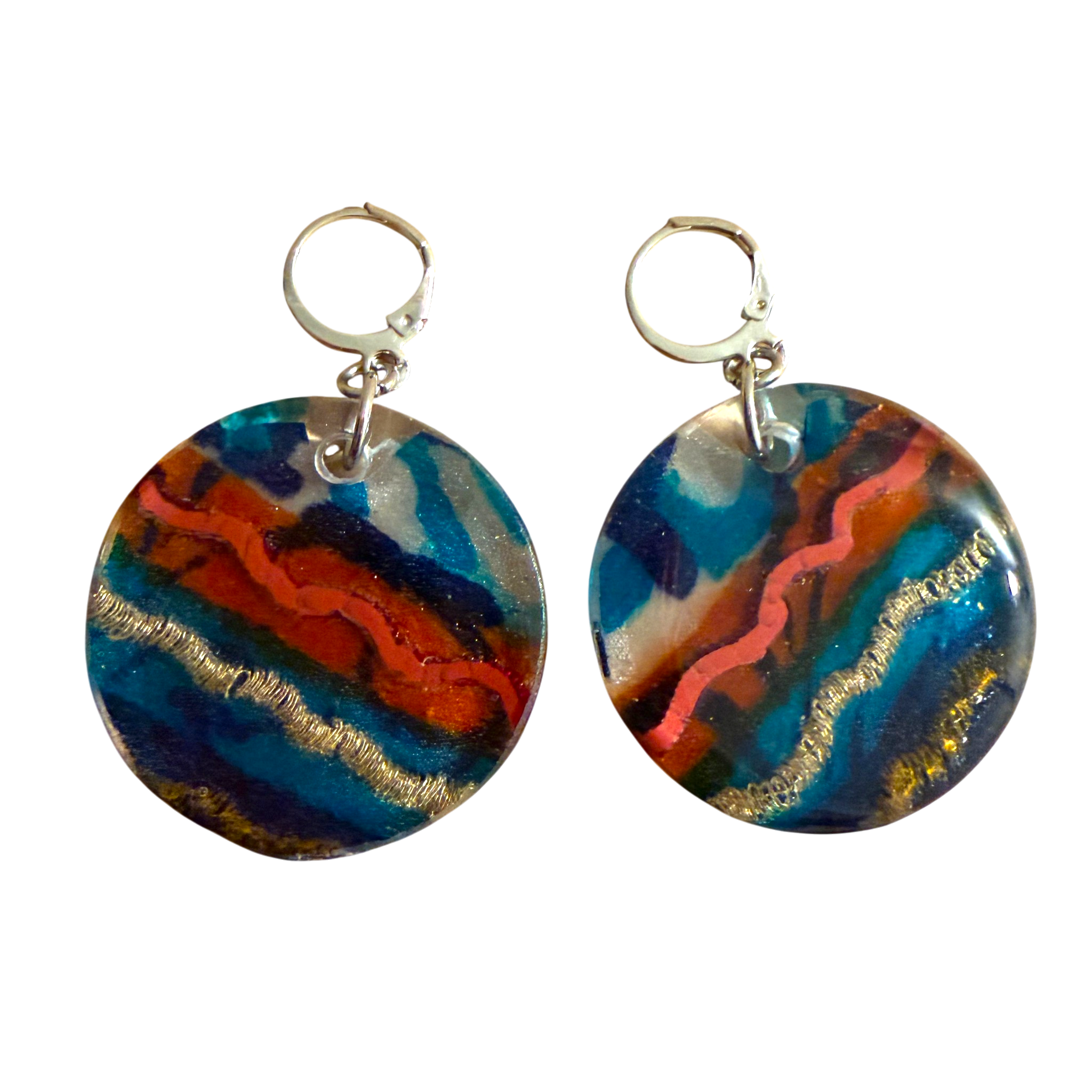 Zigzag Silk in Resin Earrings