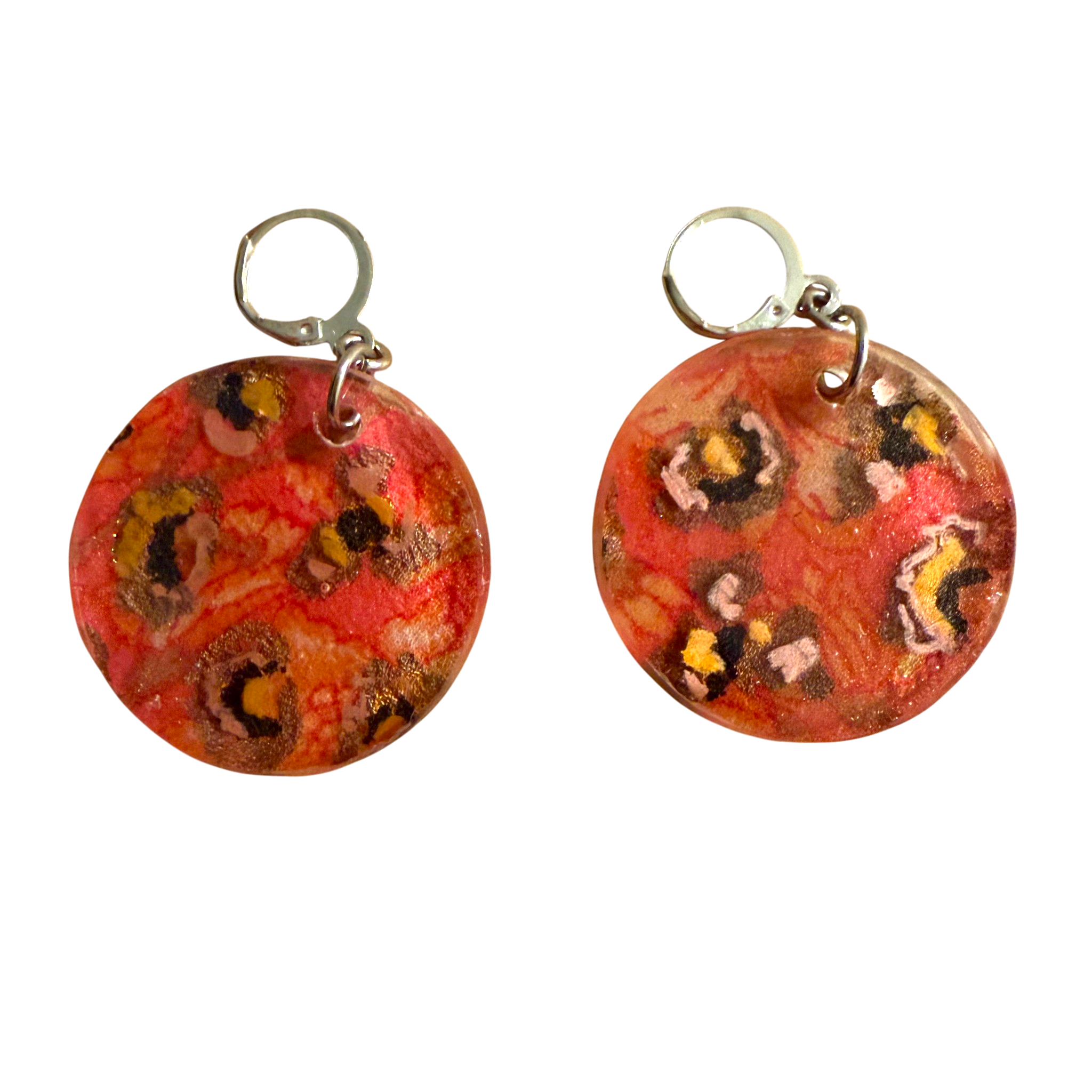 Peach Leopard Earrings