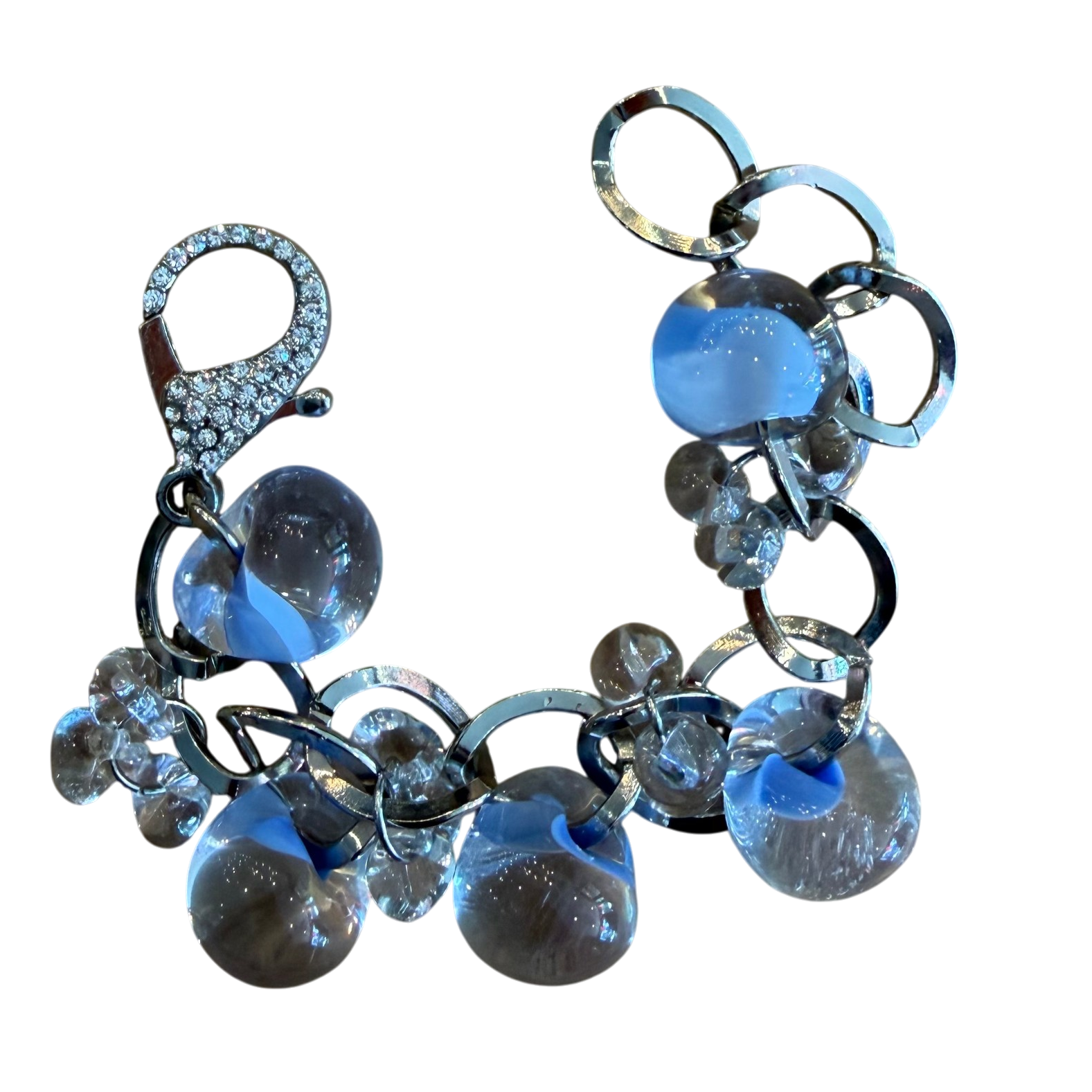 Periwinkle Lampwork Glass Bracelet