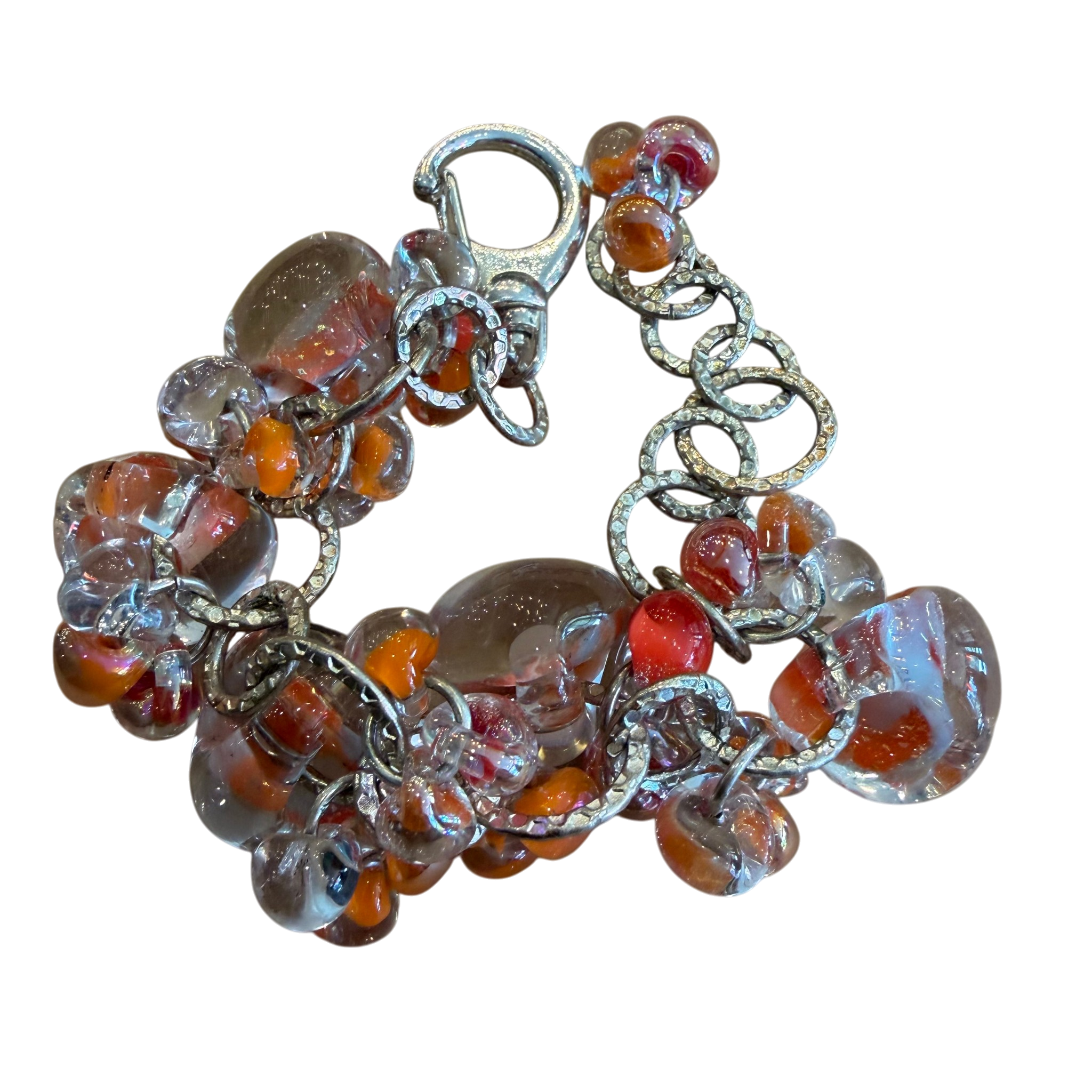 Orange Crush Lampwork Glass Bracelet