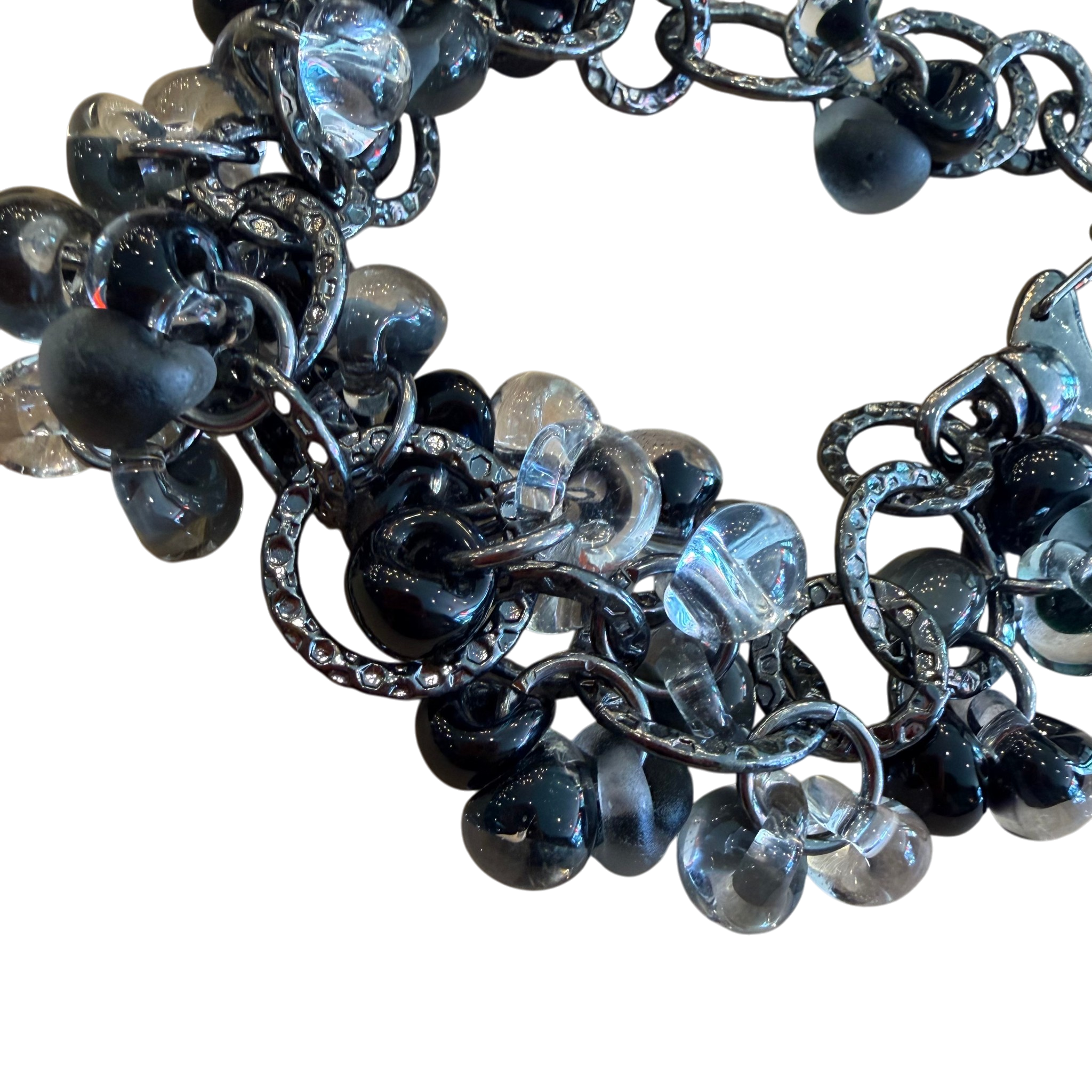 Smoke and Mist Lampwork Glass Bracelet