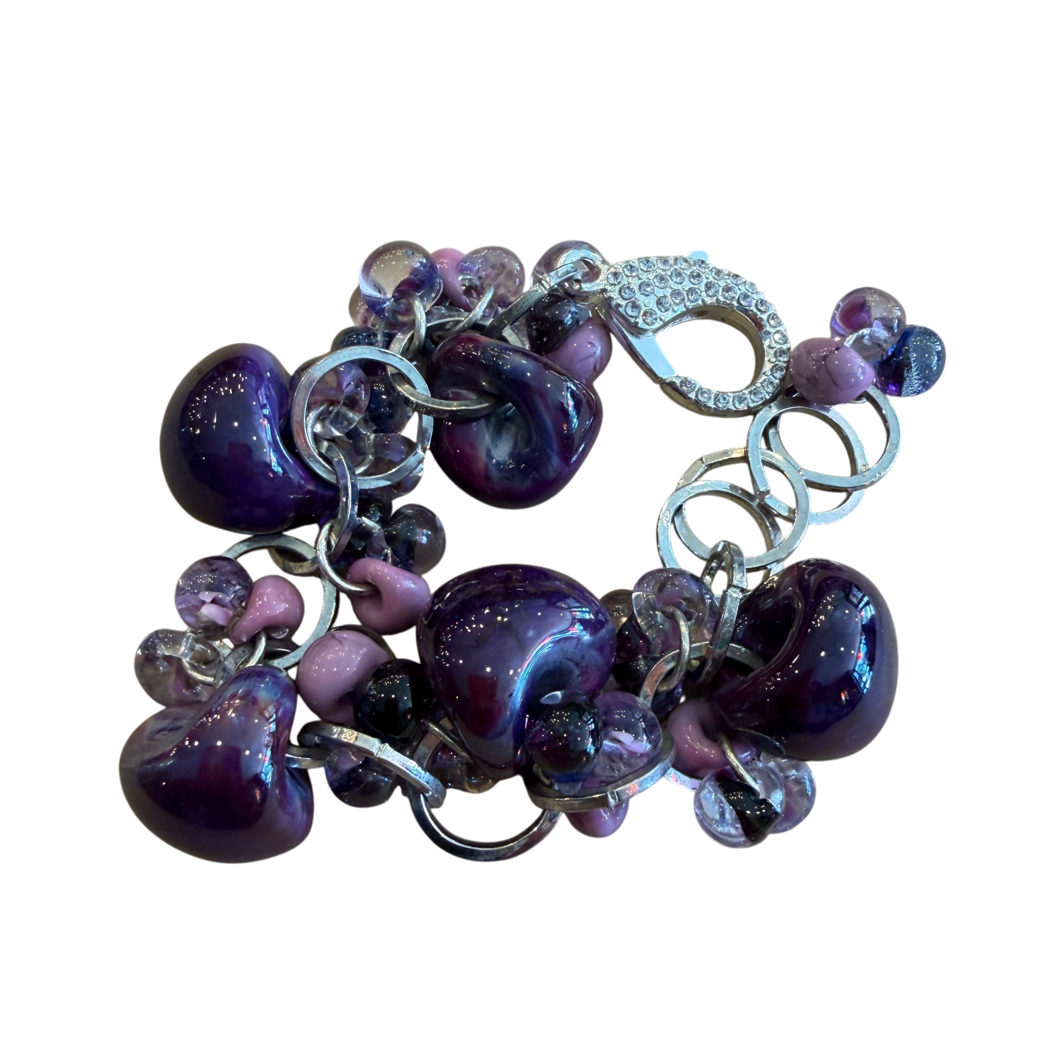 Grapes on the Vine Lampwork Glass Bracelet