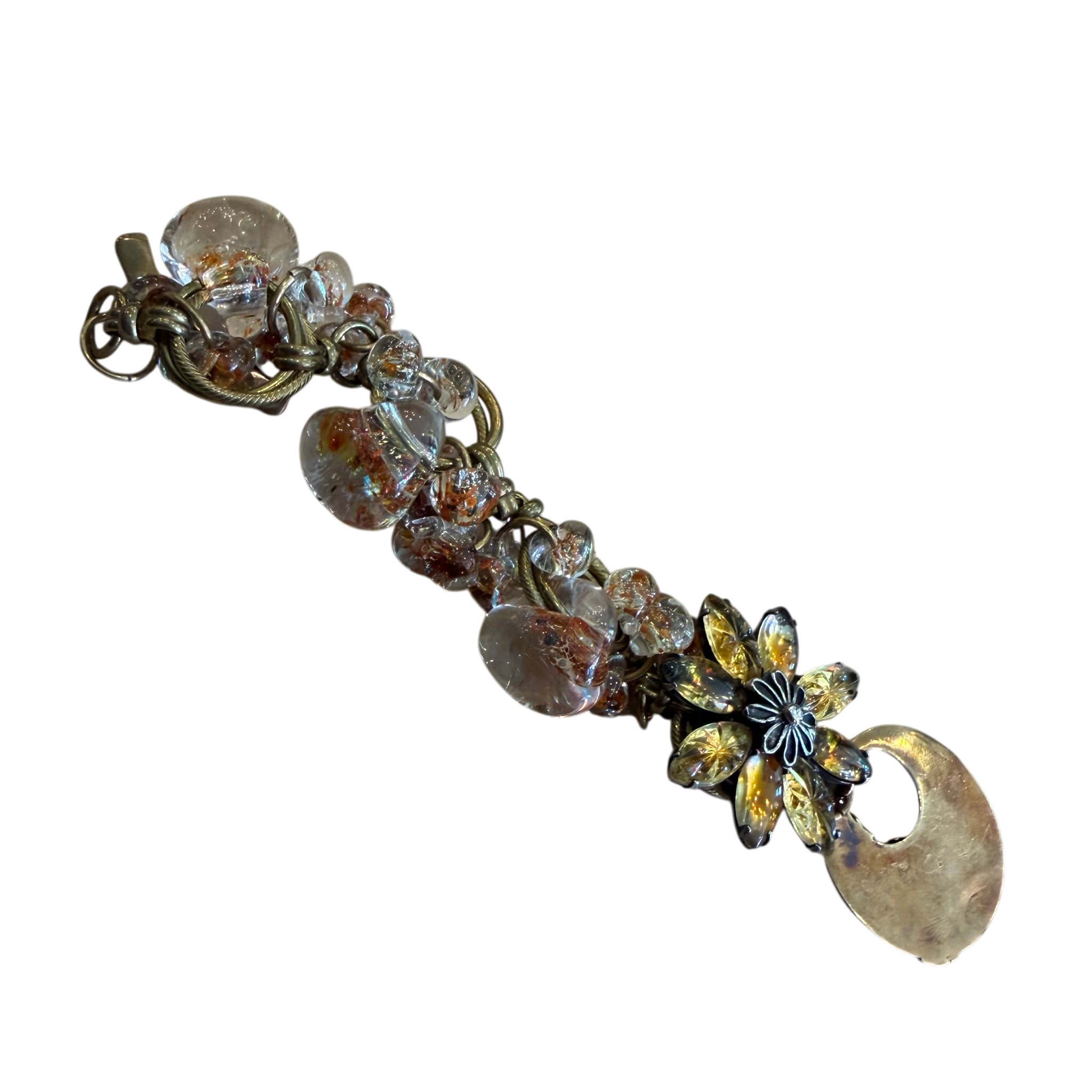 Copper and Gold Glass Bracelet
