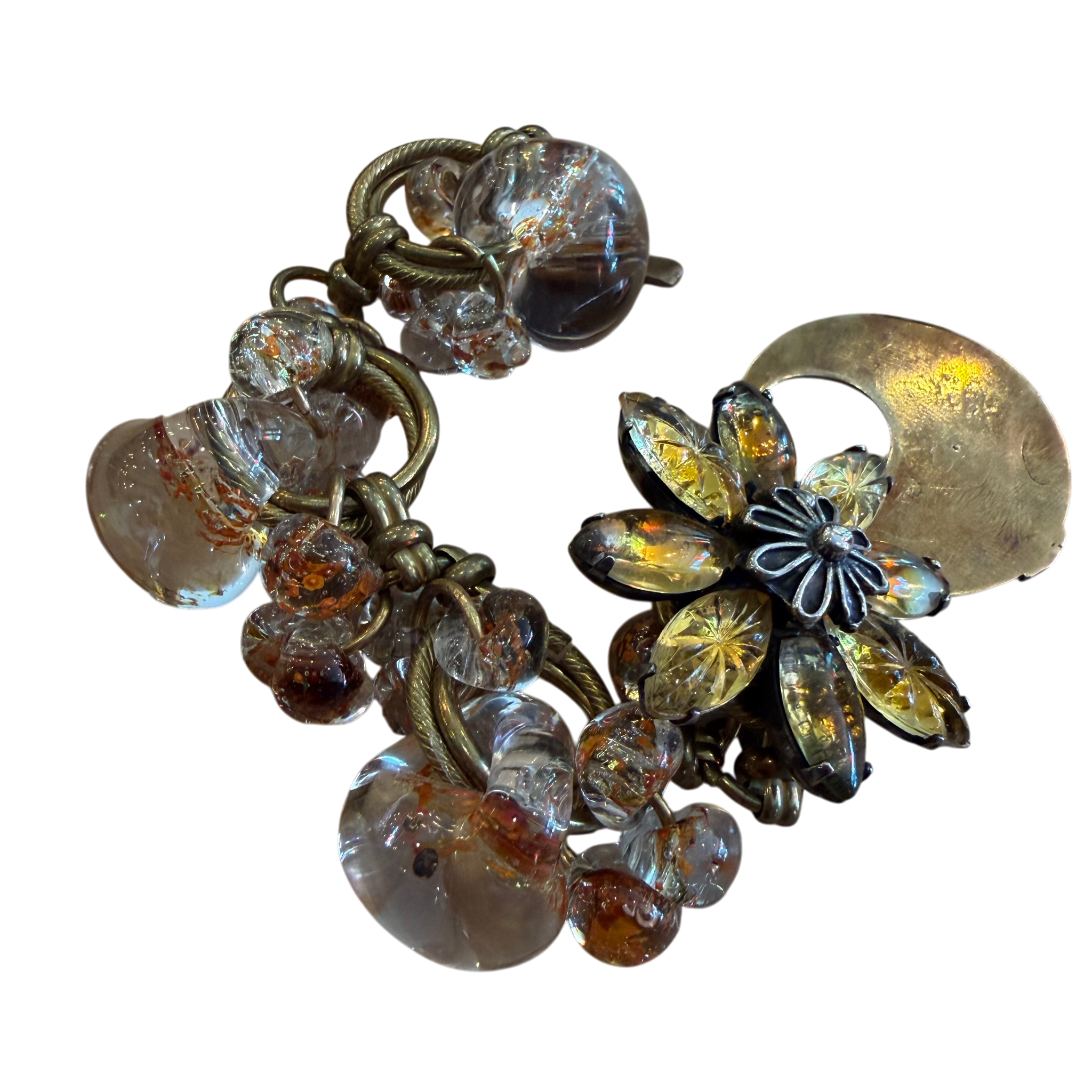 Copper and Gold Glass Bracelet