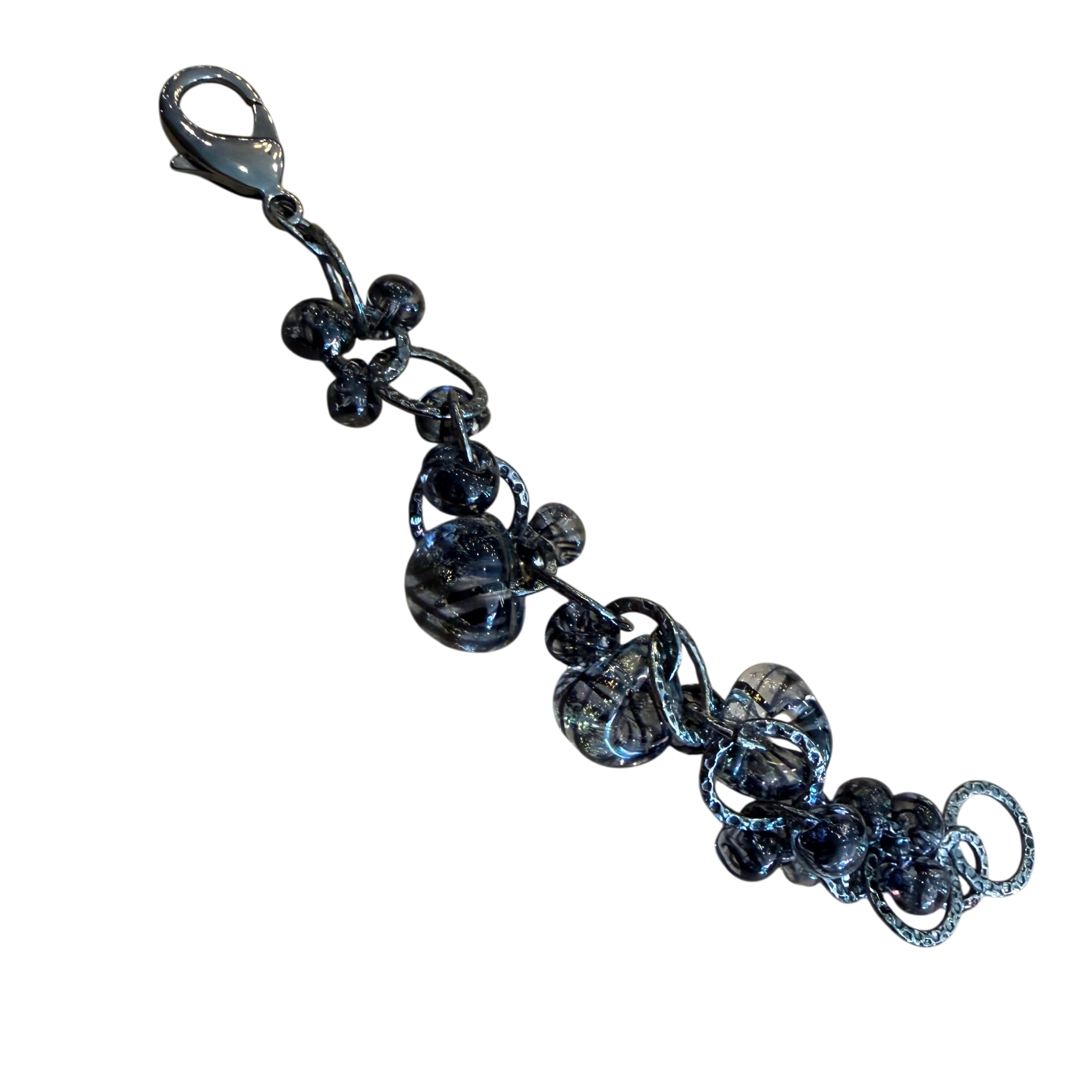 Black Licorice Twist Glass Bracelet
