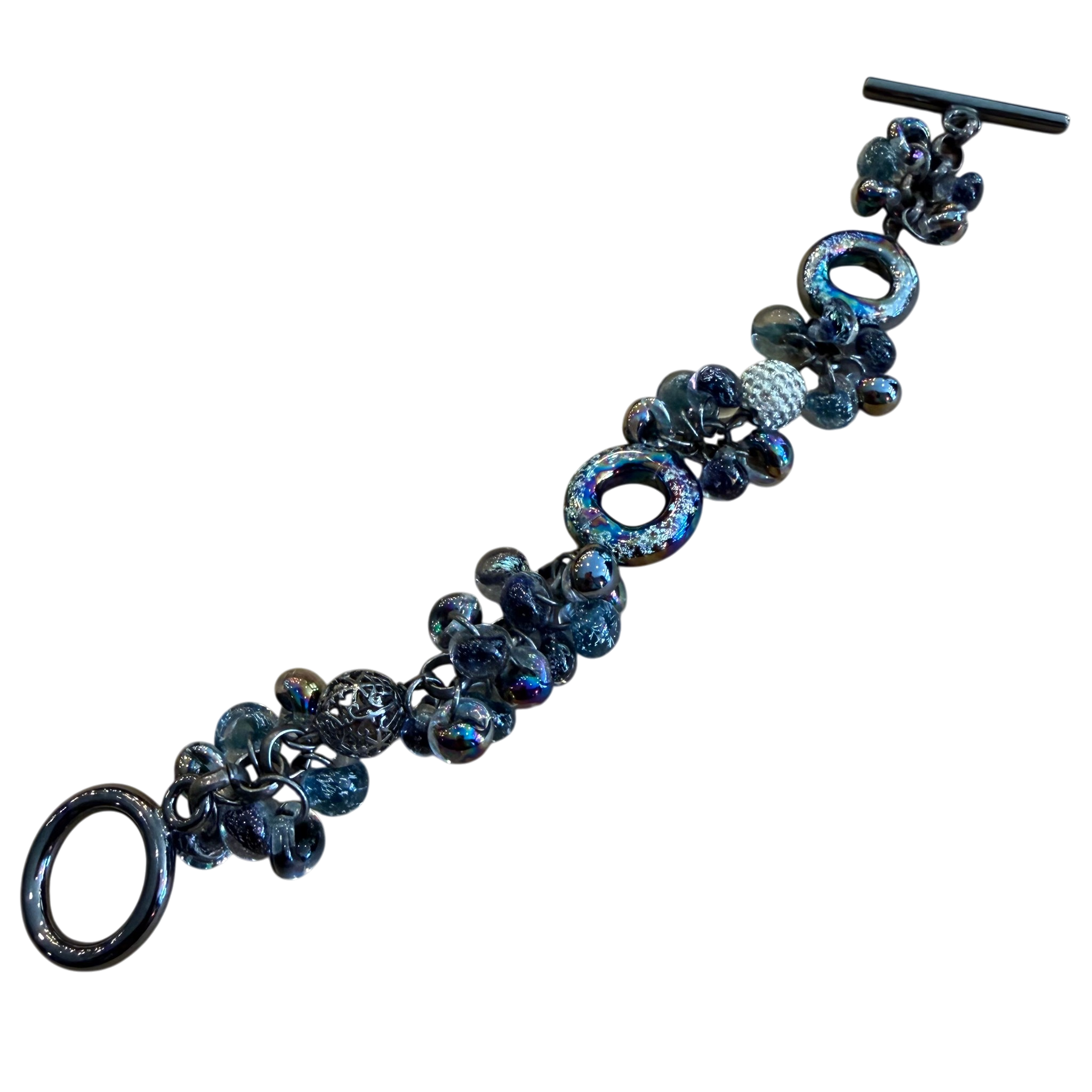 Opalescent Blue Glass Bracelet