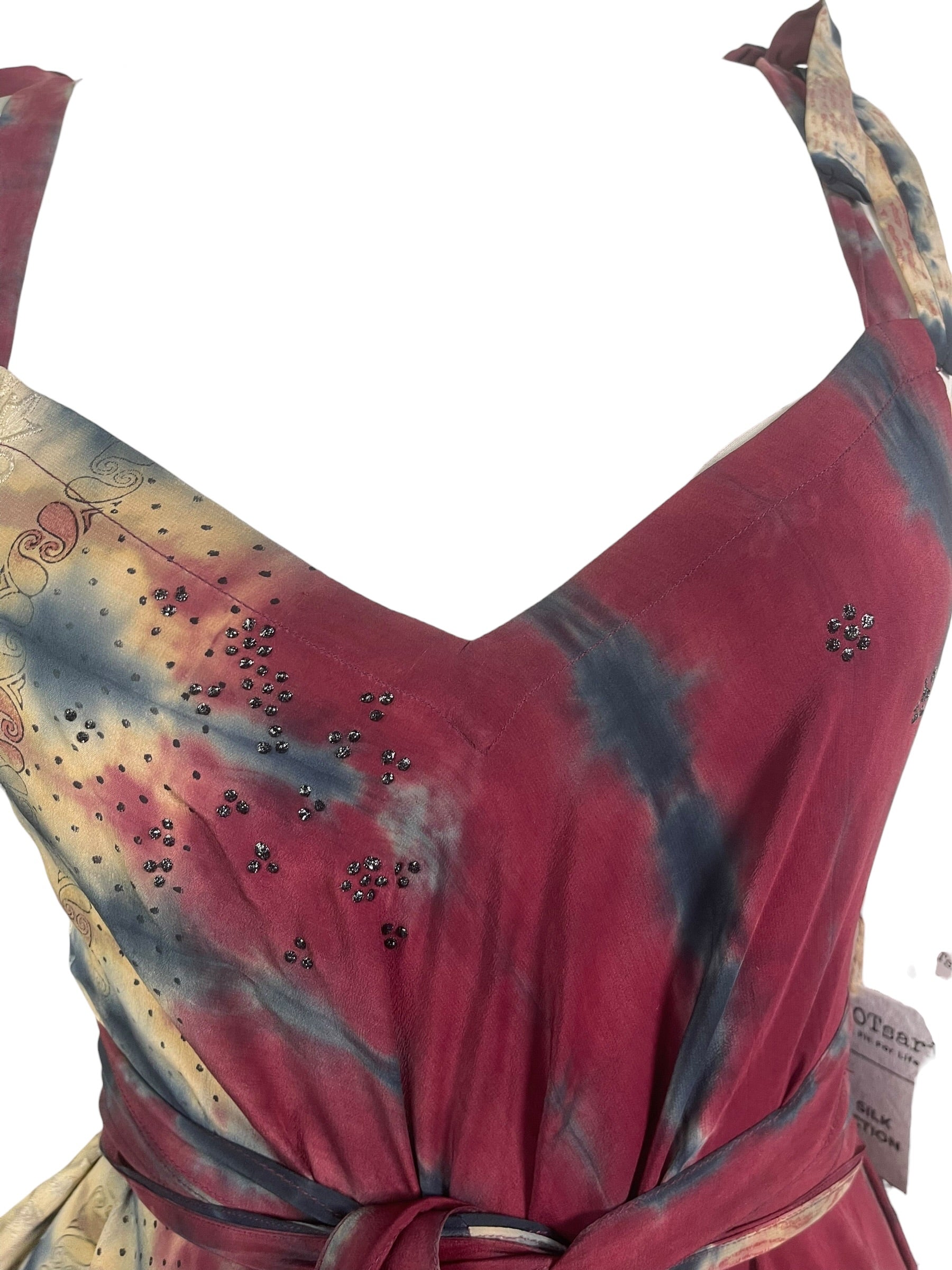 PRC8991 Avatar Pure Silk Maxi Dress with Belt