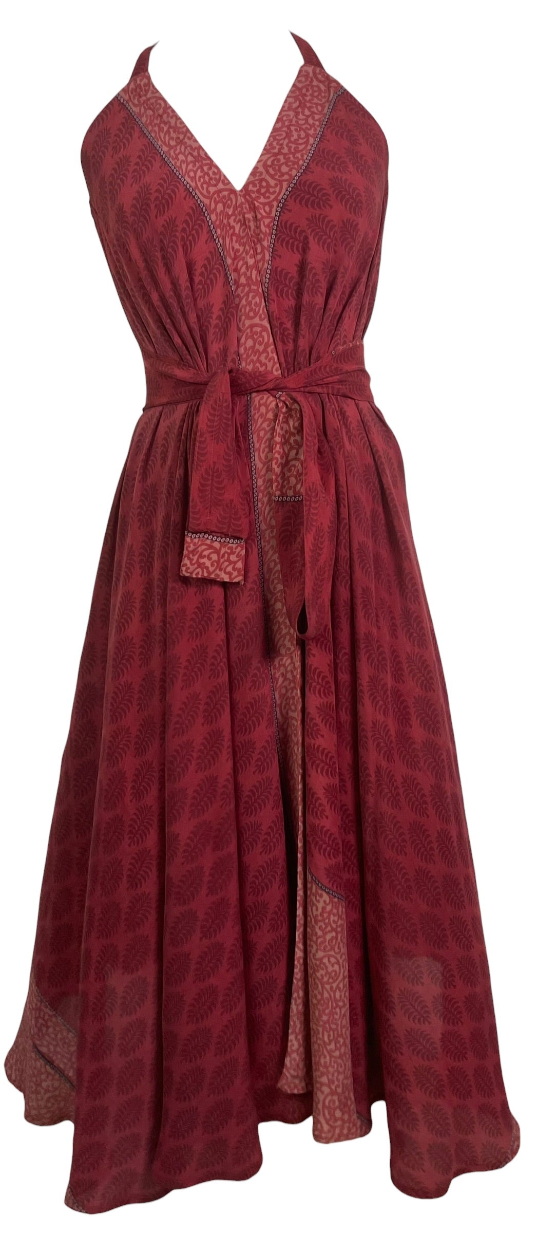 PRC8990 Avatar Pure Silk Maxi Dress with Belt